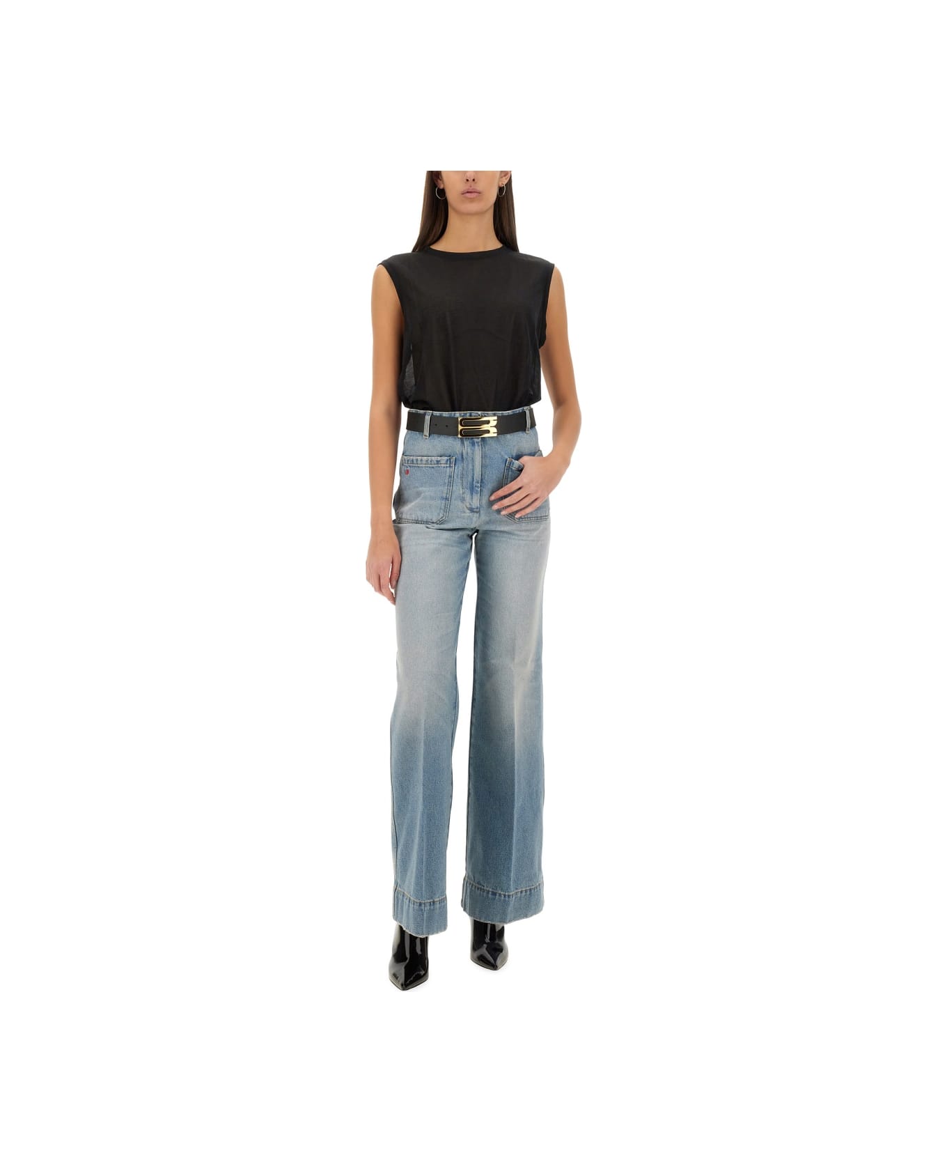 Victoria Beckham Cotton Tops. - BLACK