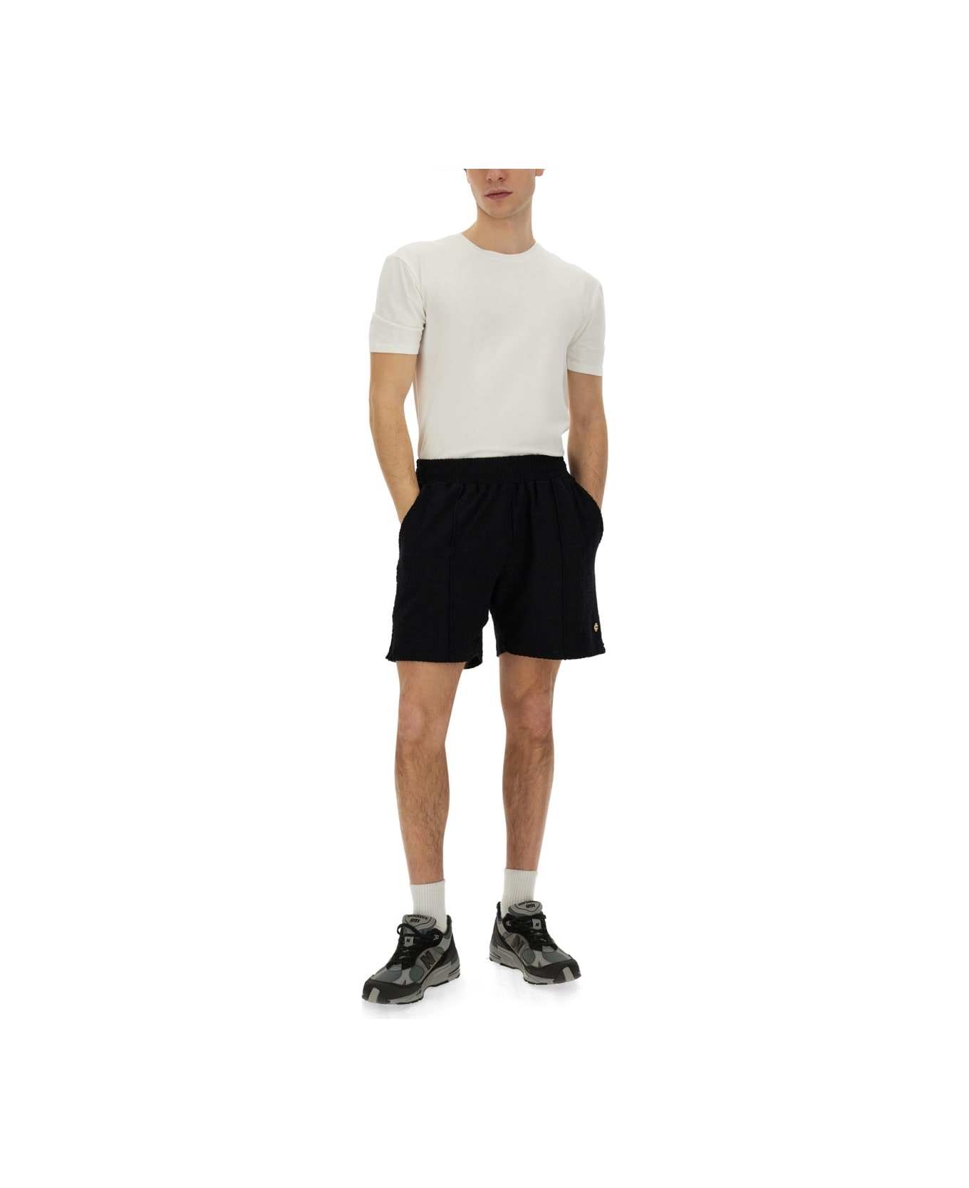 Casablanca Monogram Bermuda Shorts - BLACK ショートパンツ