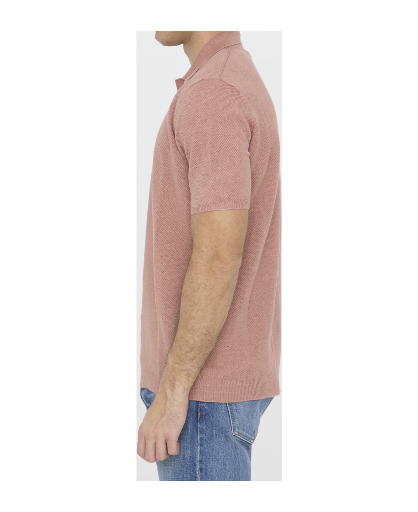 Roberto Collina Linen Polo Shirt - PINK