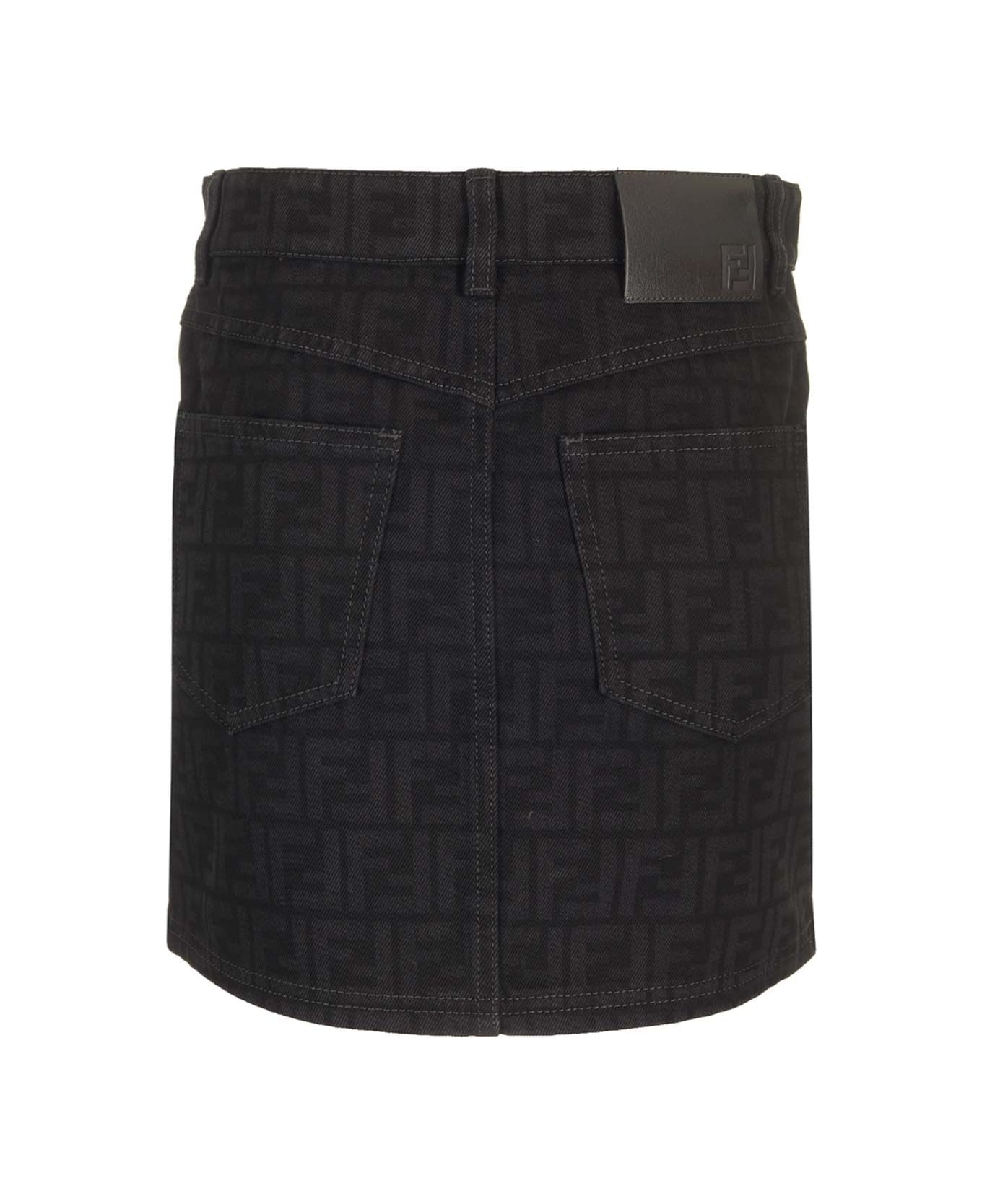 Fendi Chambray Mini Skirt - Black