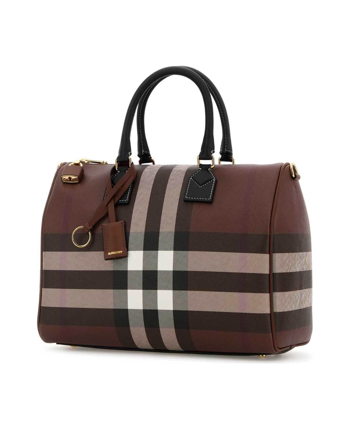 Burberry Printed Canvas Medium Check Handbag - DARKBIRCHBROWN トートバッグ