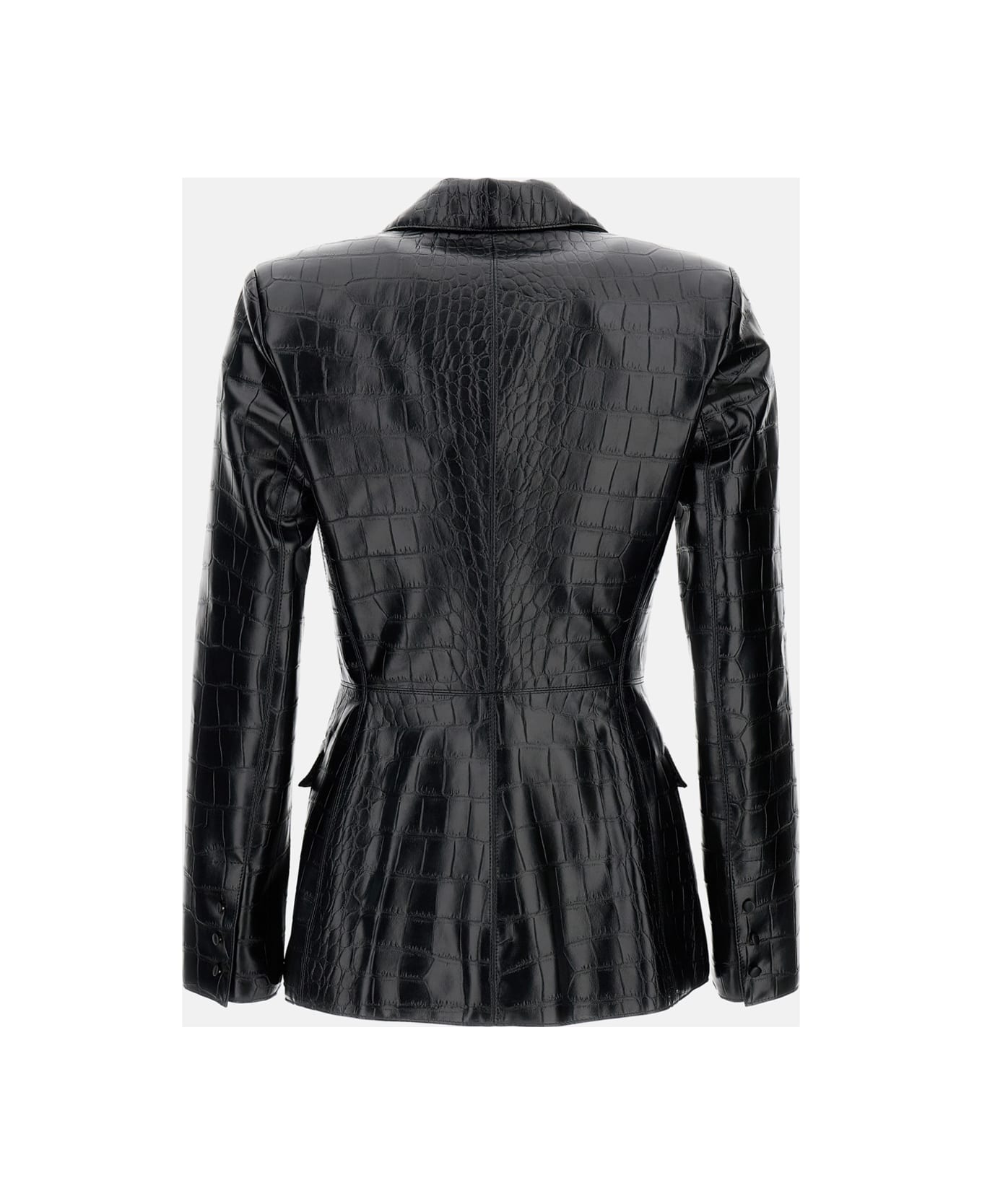 Elisabetta Franchi Crocodile Print Blazer - Black