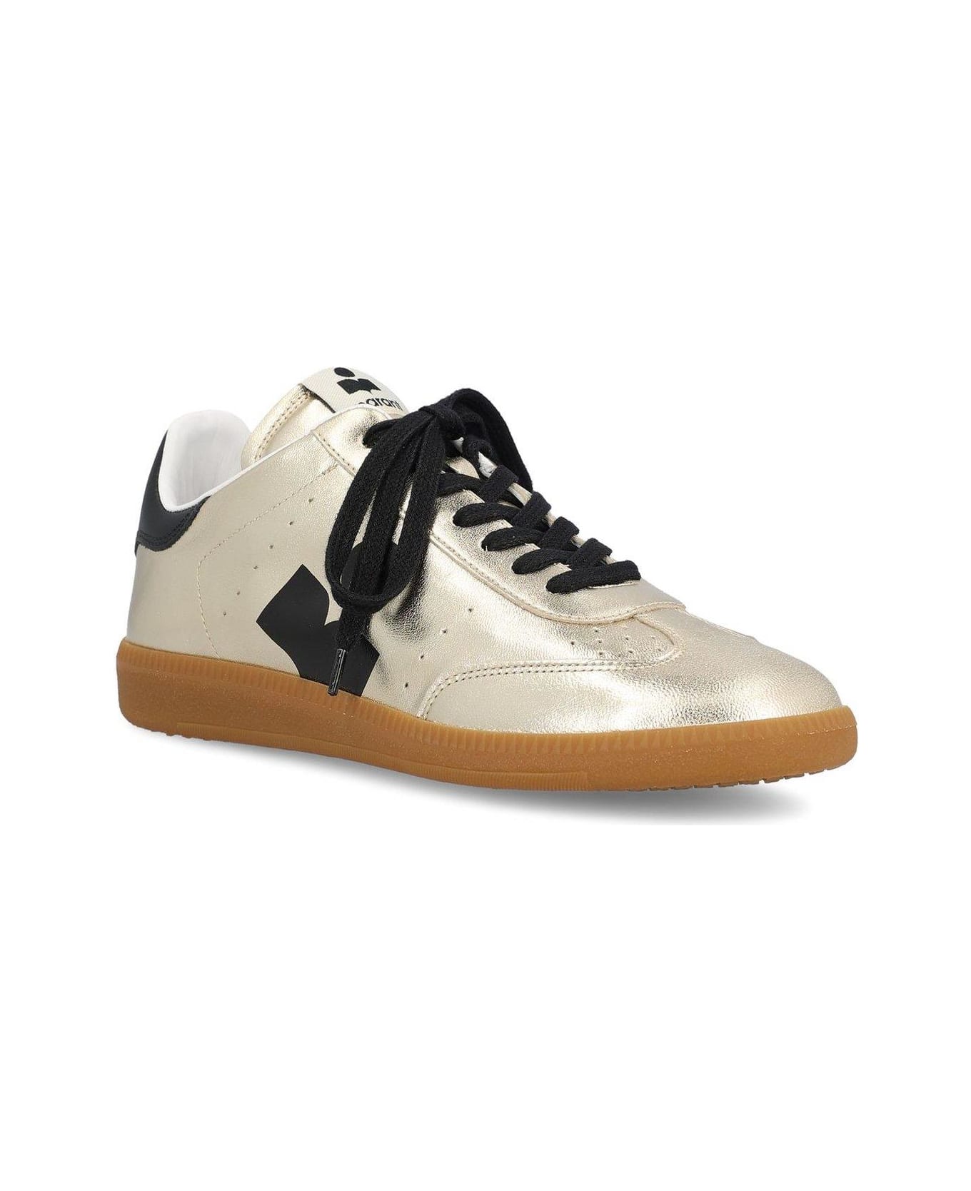 Isabel Marant Kaycee Metallic Effect Sneakers - GOLD