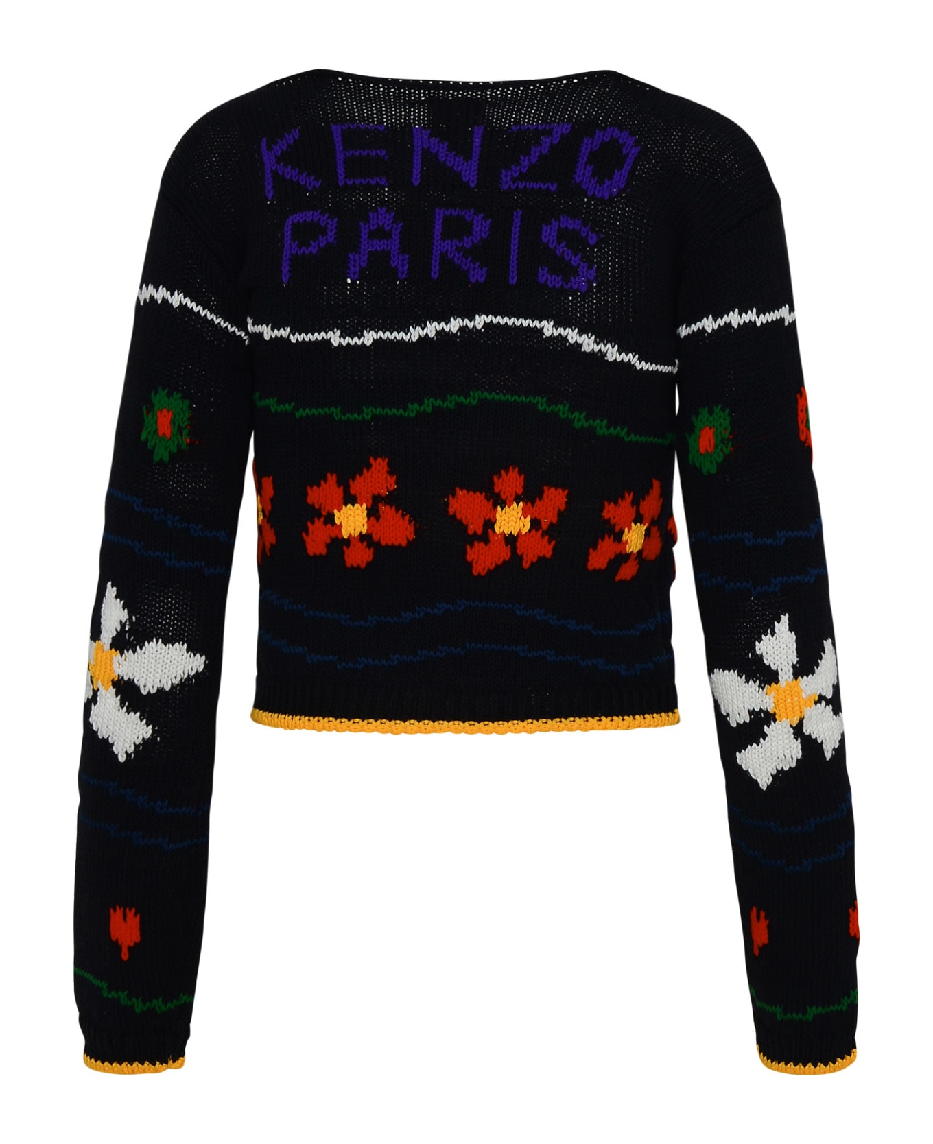 Kenzo Black Linen Blend Sweater - BLACK MULTI