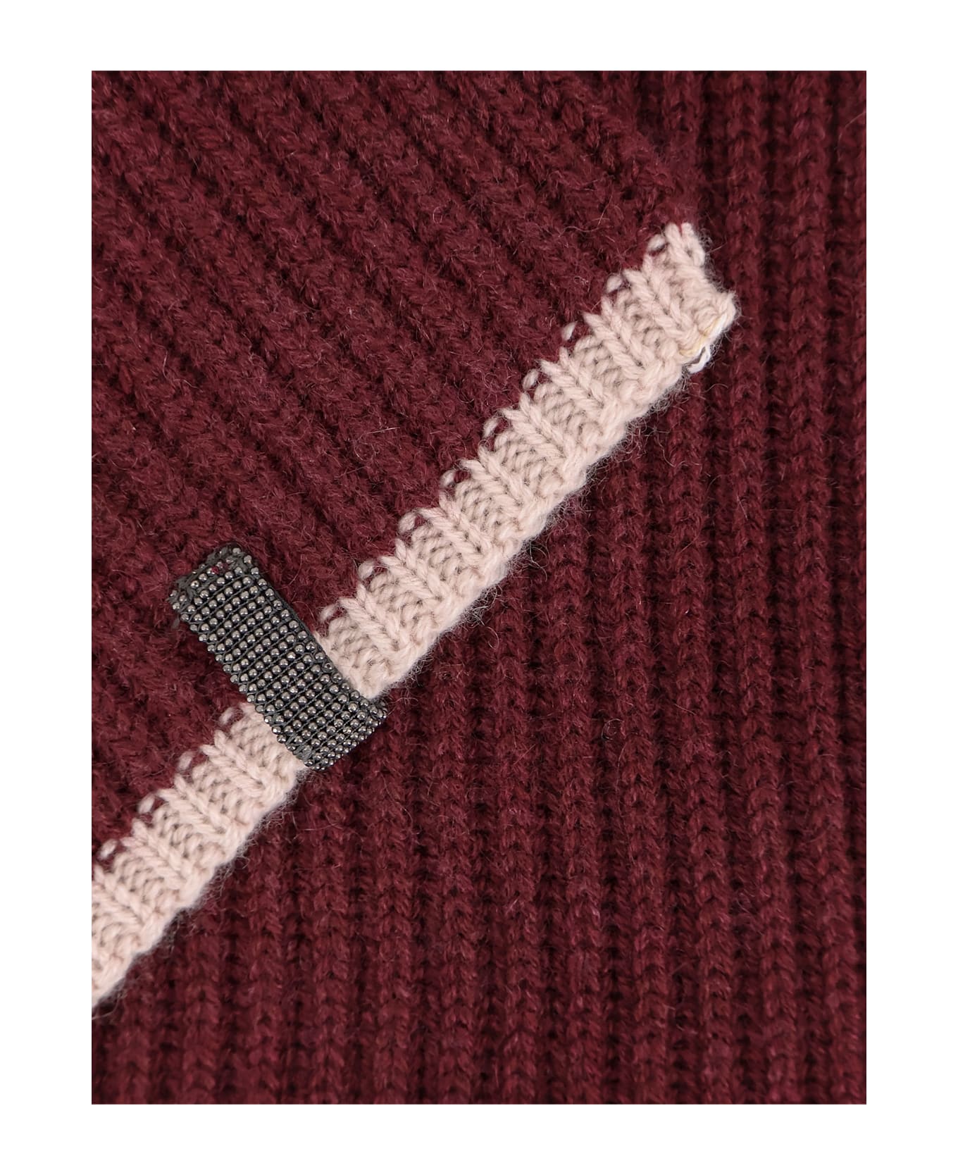 Brunello Cucinelli Cashmere Scarf - AMARANTO+BEIGE