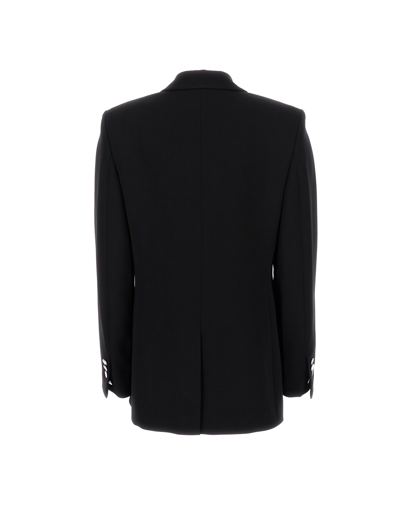 Theory Black Single-breasted Blazer With Classic Lapels In Technical Fabric Woman - Black