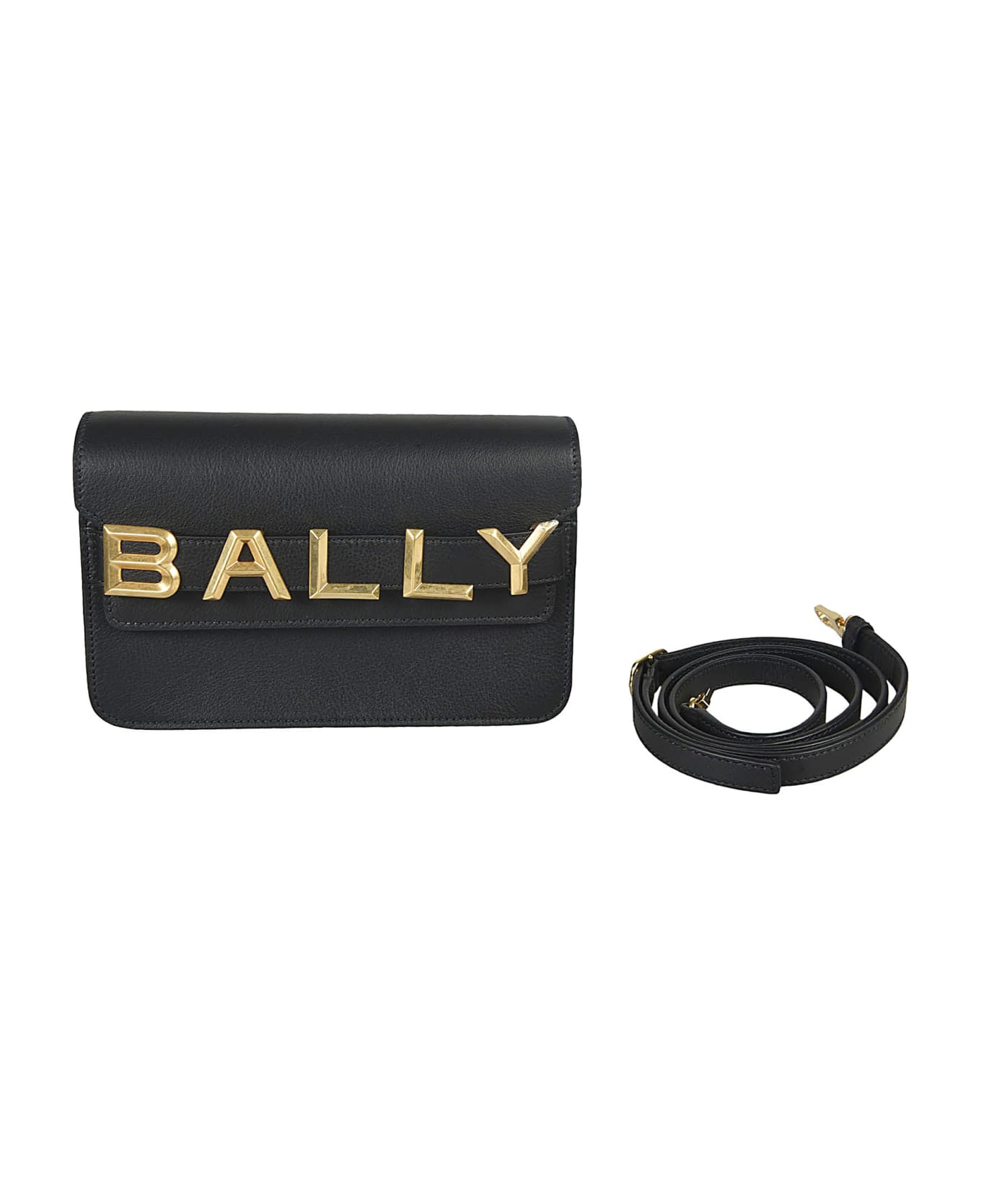 Bally Logo Crossbody Bag - Black/Gold