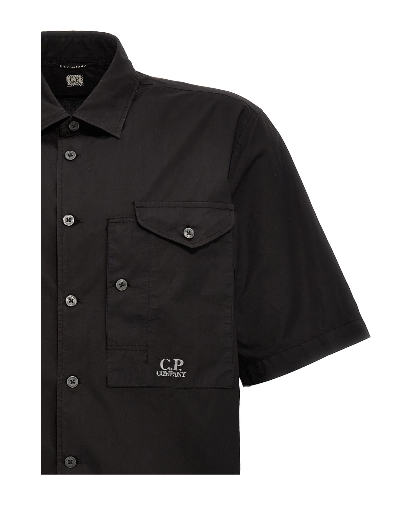 C.P. Company Logo Embroidery Shirt - Black