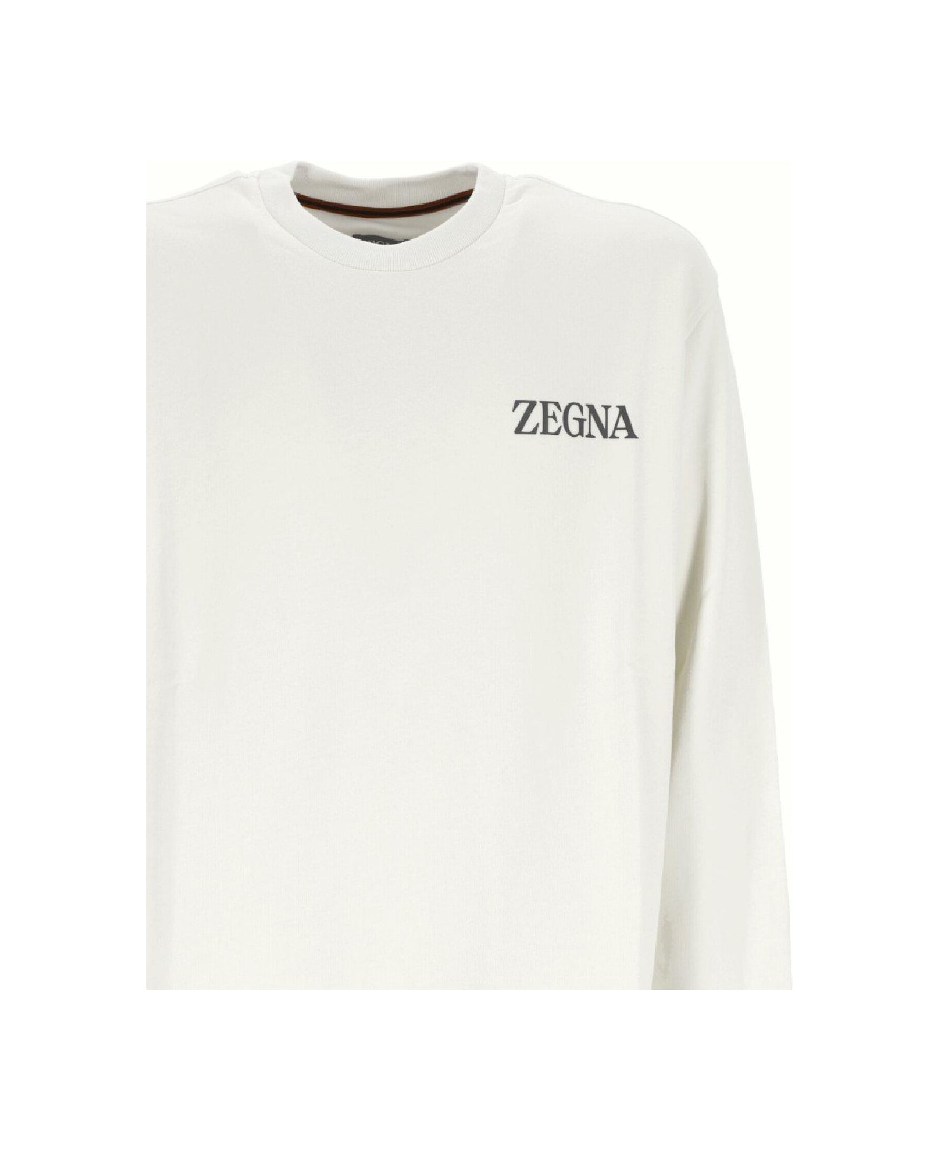 Zegna Logo Prrinted Crewneck Sweatshirt フリース