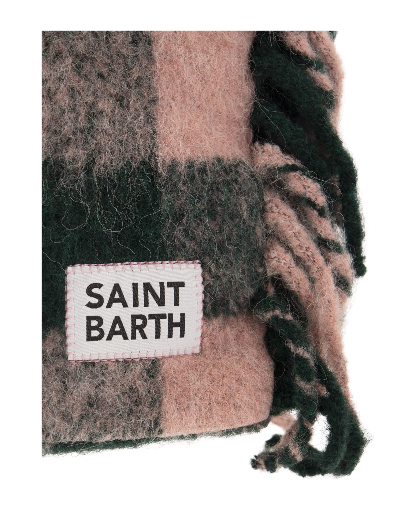 MC2 Saint Barth Tartan Bag With Fringes - Pink/green