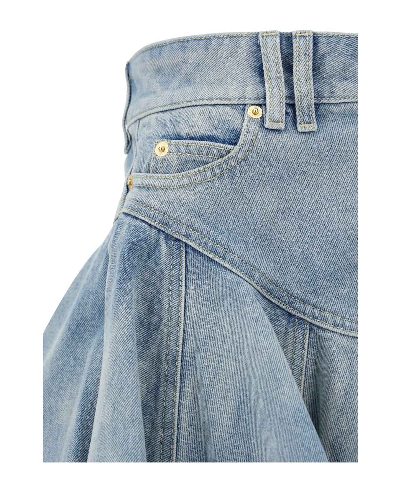 Balmain Denim Mini Skirt - Bleu Jean Clair