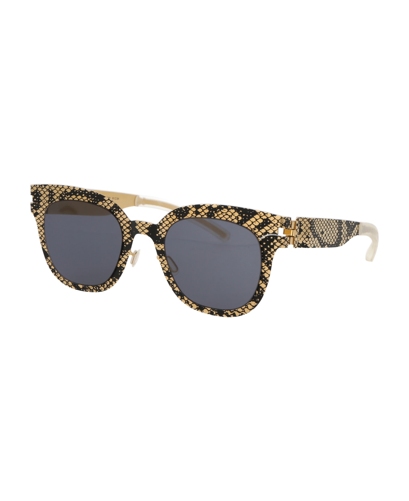 Mykita Mmtransfer002 Sunglasses - 239 Gold Black Python Dark Grey Solid サングラス