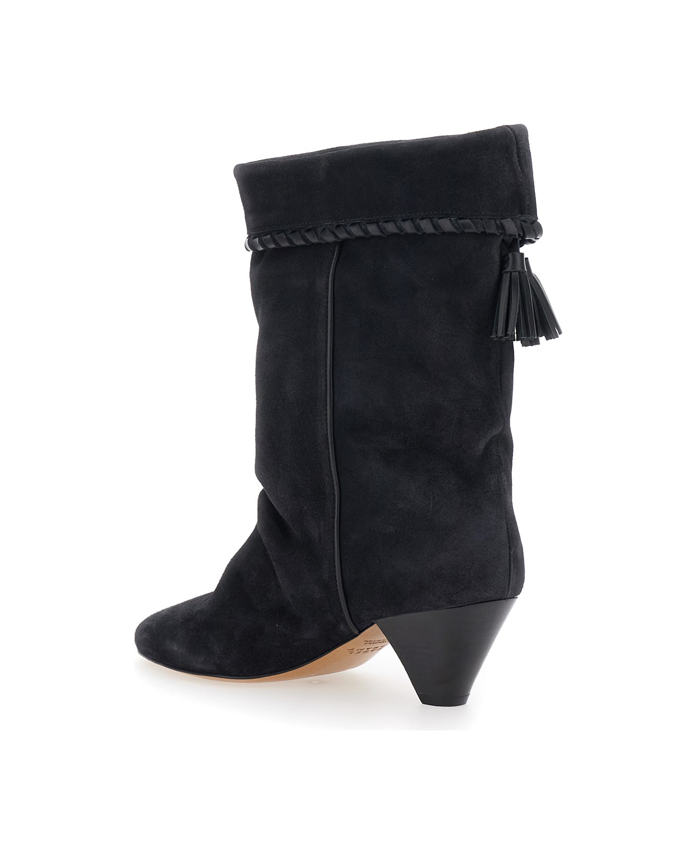 Isabel Marant 'dalby' Black Boots With Pointed Toe And Tassel Fringe In Suede Woman - Black