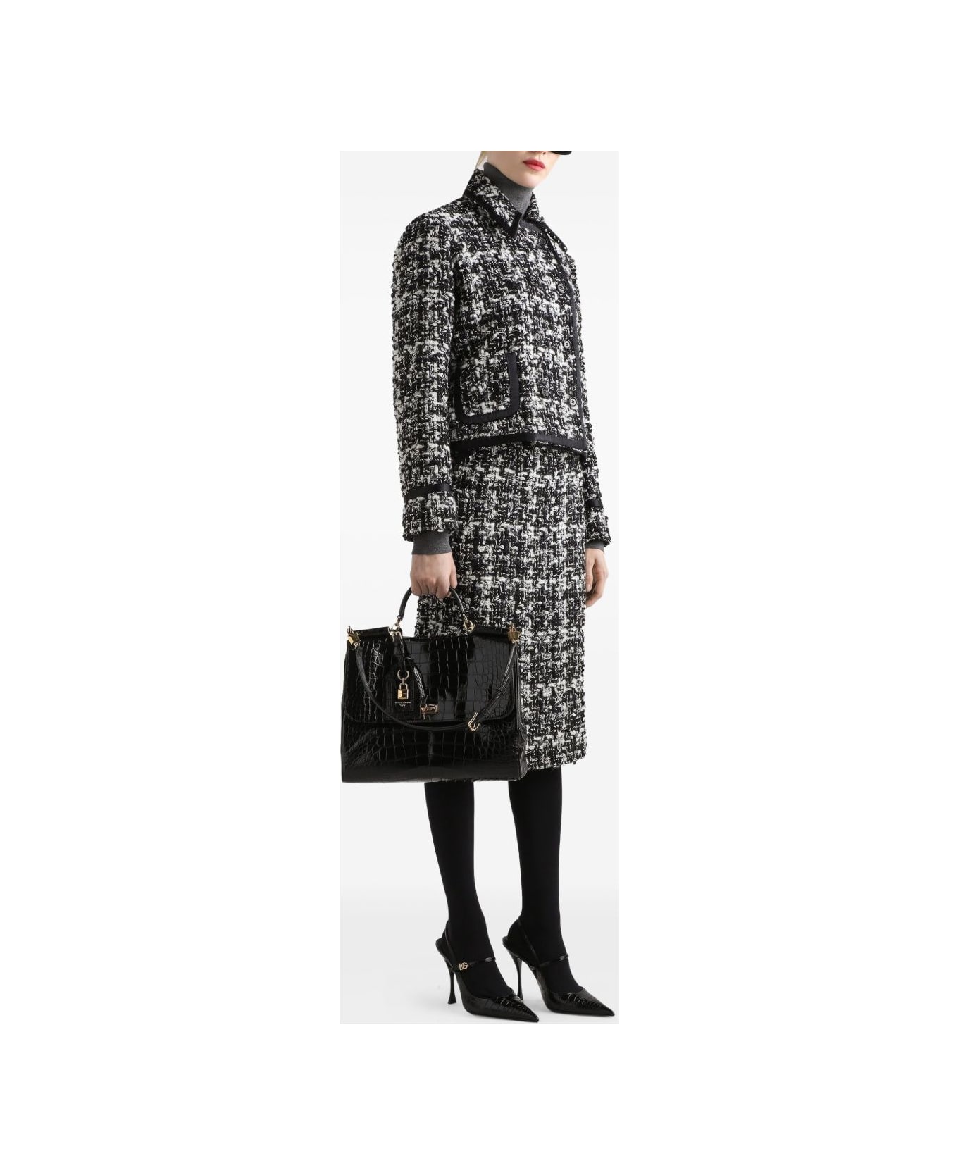 Dolce 
Gabbana Wool Blend Tweed Jacket - Grey