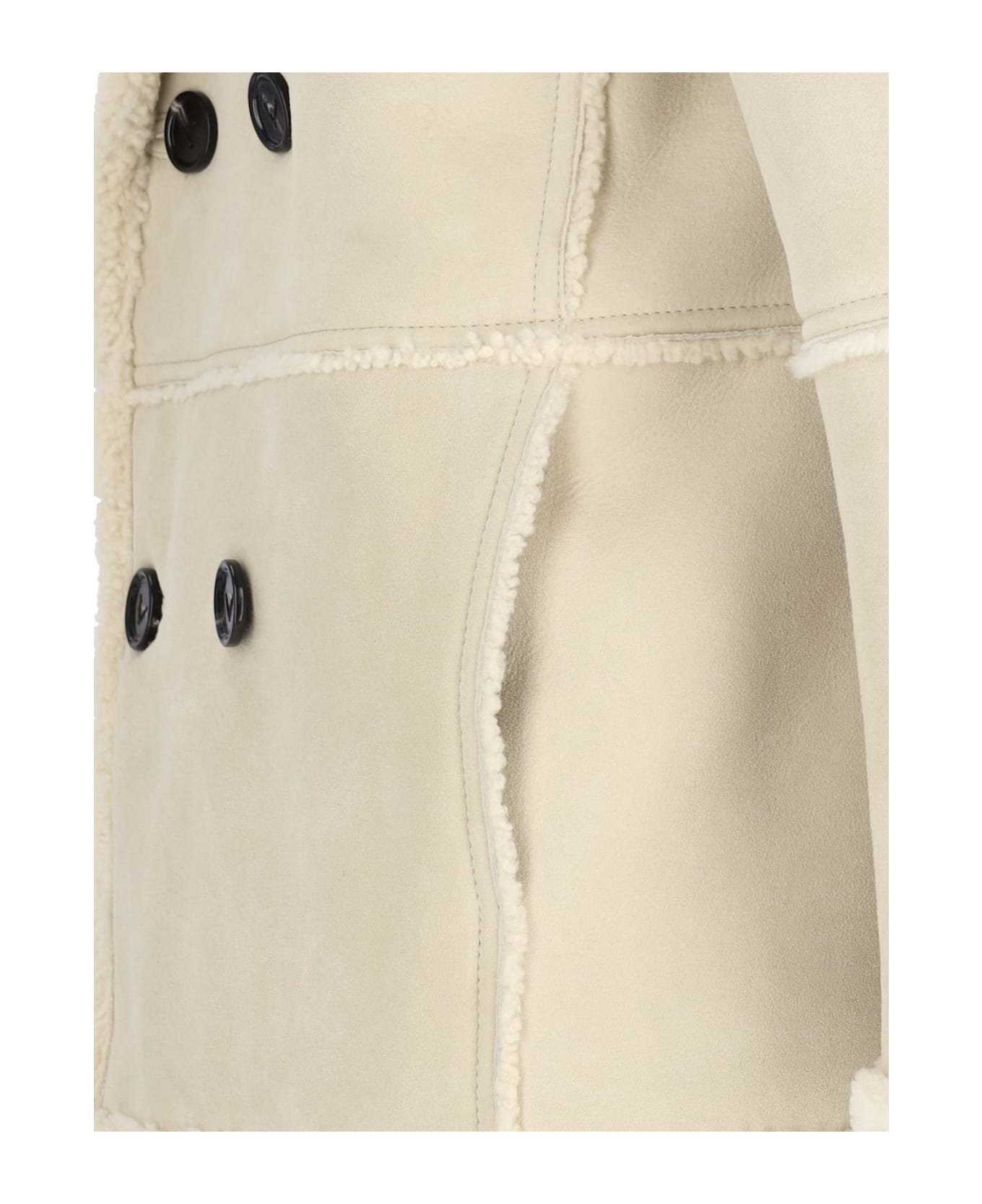 Bottega Veneta Shearling Jacket - Beige