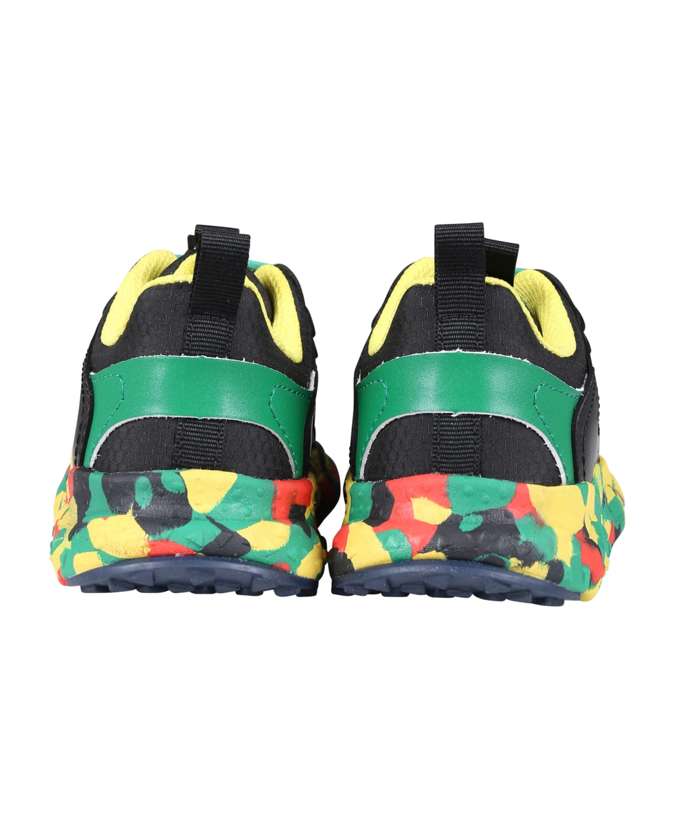 Flower Mountain Black Low Doi Sneakers For Boy - Black