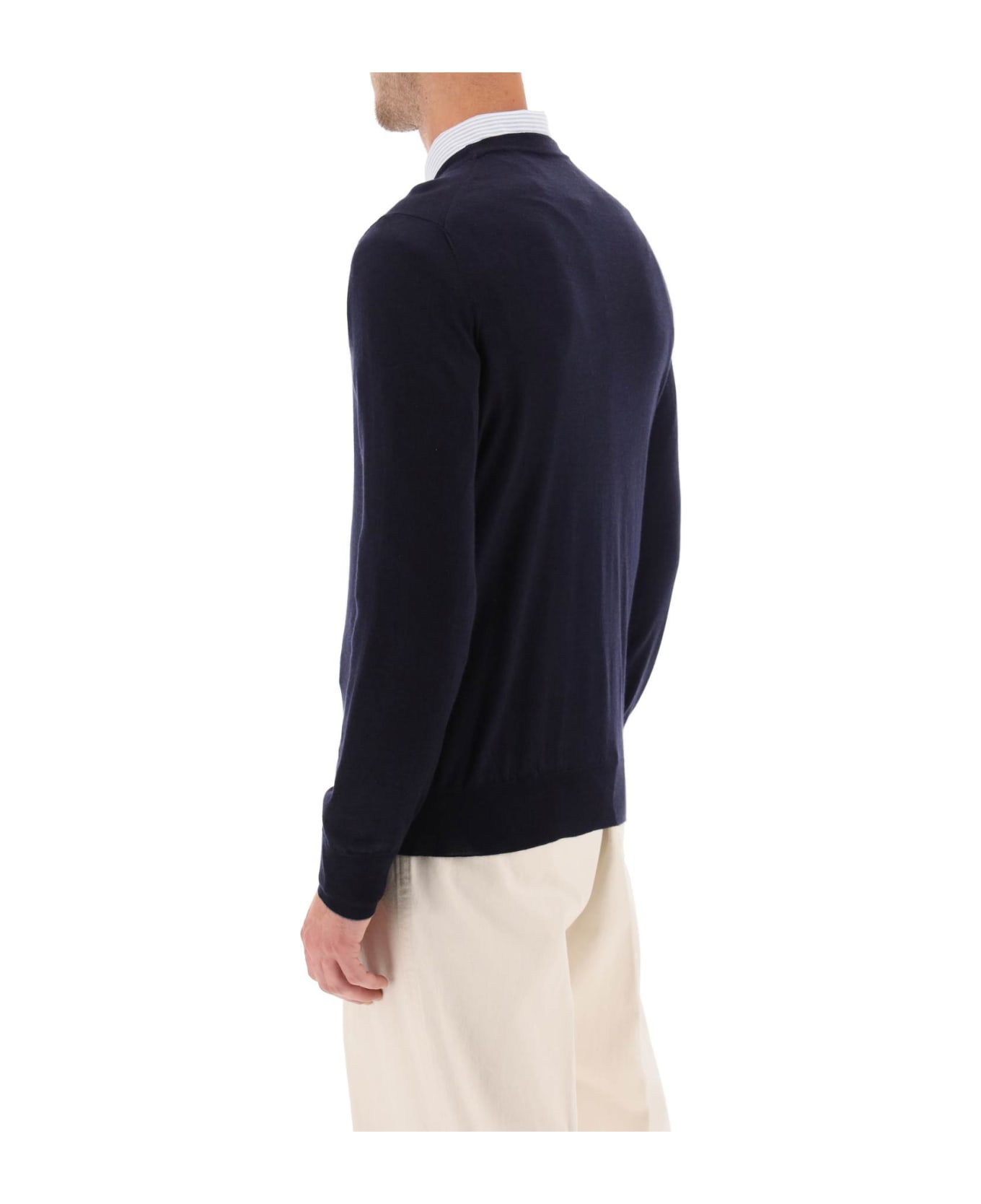 Brunello Cucinelli Wool And Cashmere Blend Sweater - Navy