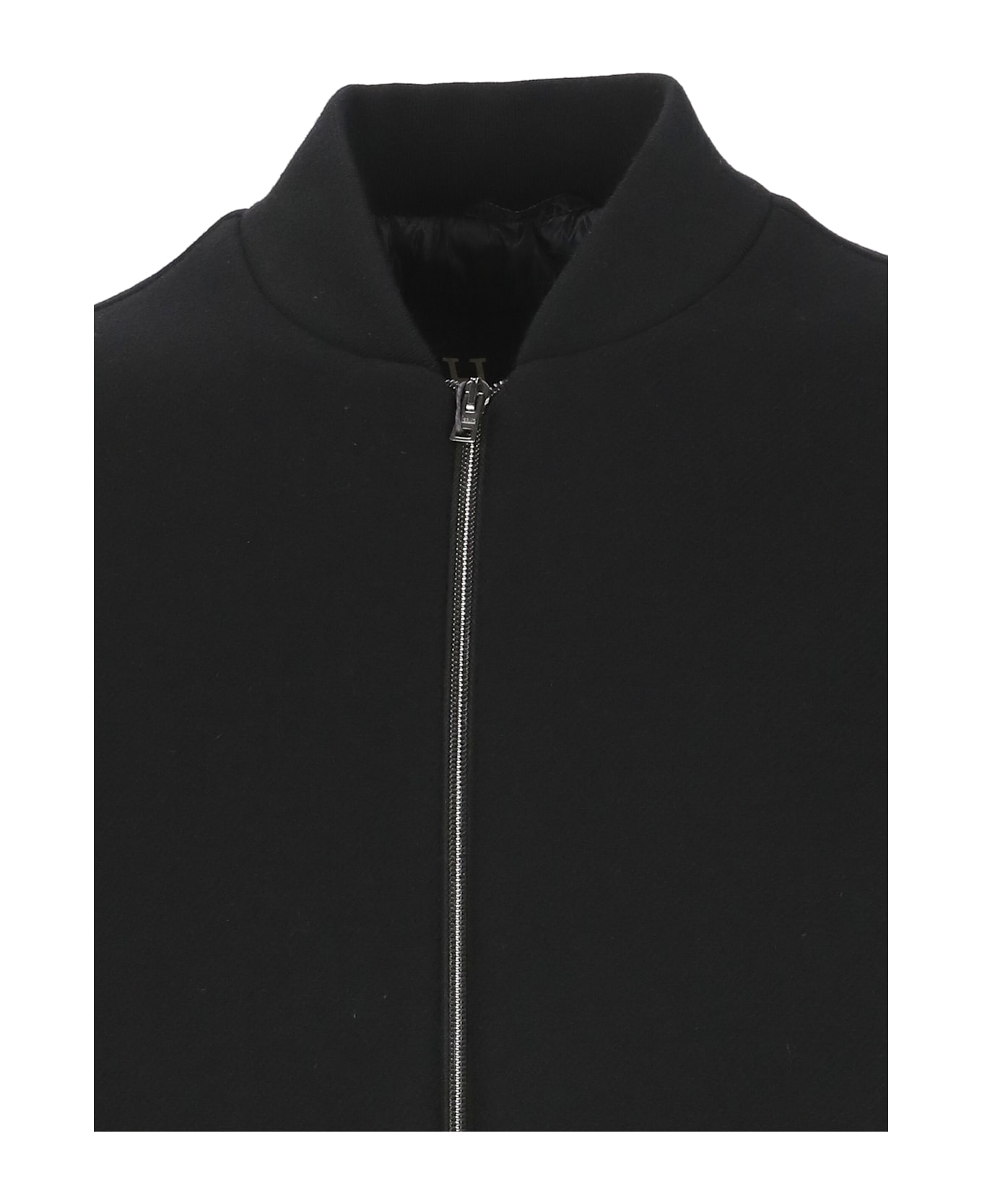 Herno Wool Blend Bomber Jacket - Black