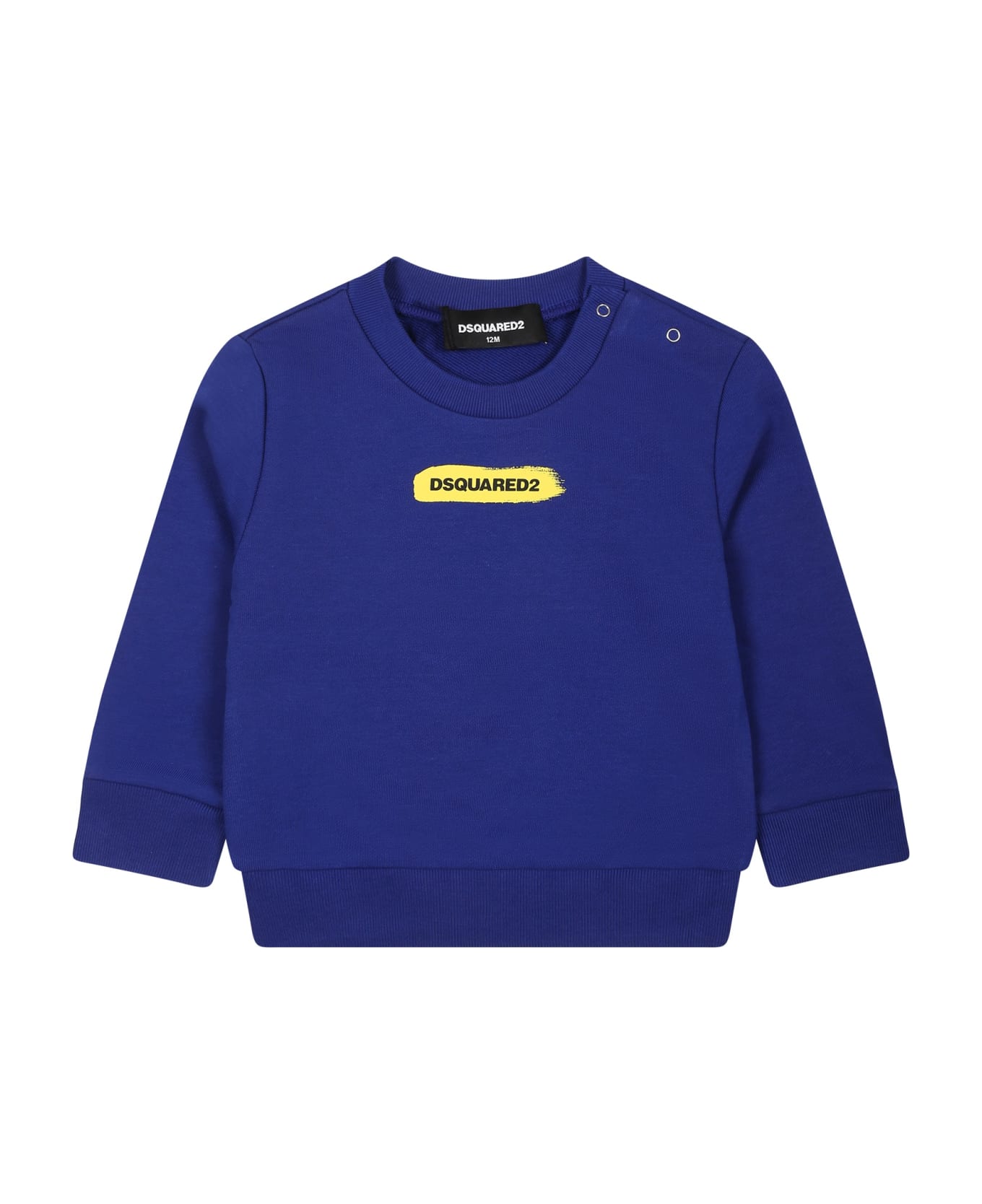 Dsquared2 Light Blue Sweatshirt For Baby Boy With Logo - Light Blue ニットウェア＆スウェットシャツ
