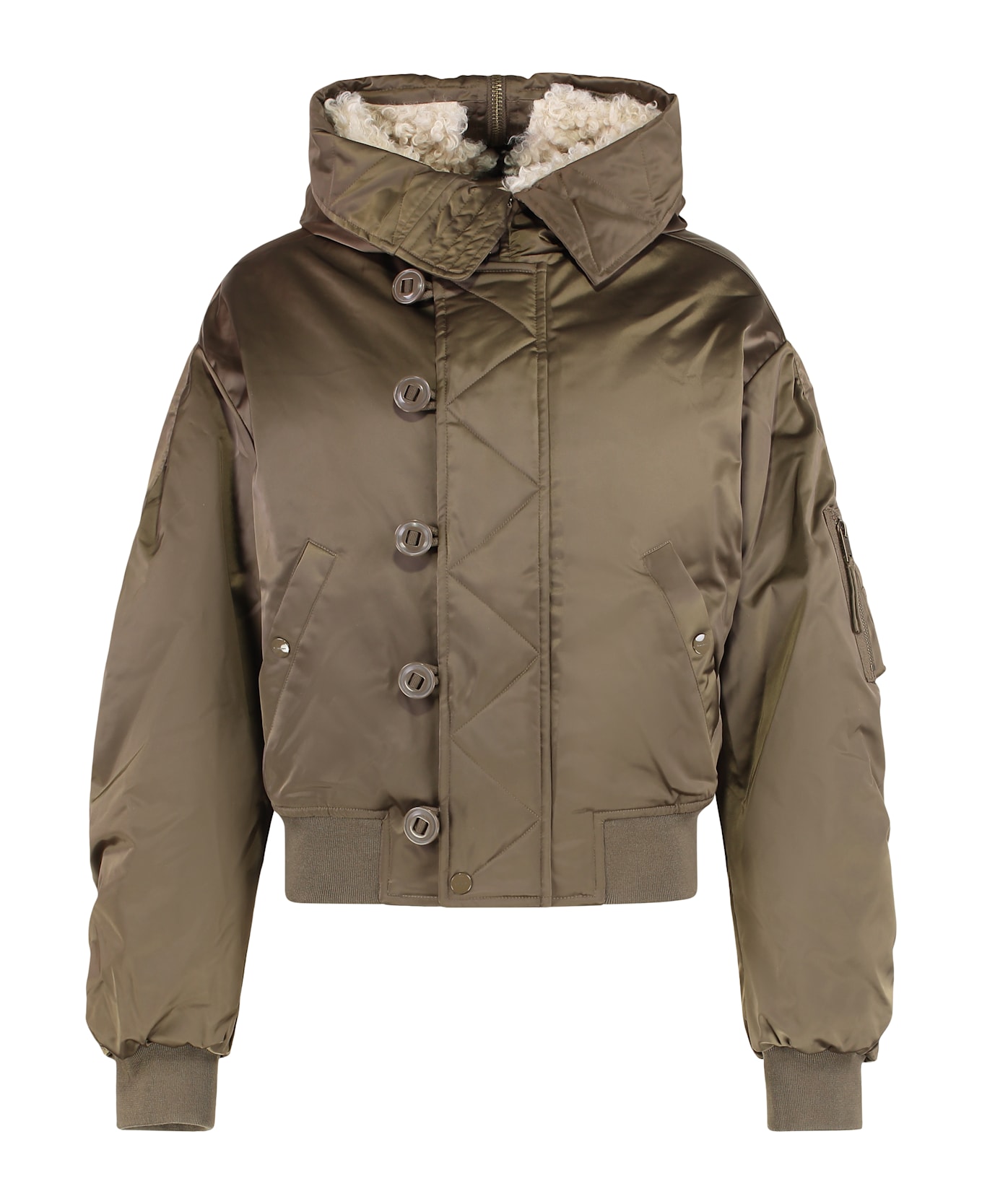 Marant Étoile Short Quilted Satin Coat Elisa - khaki