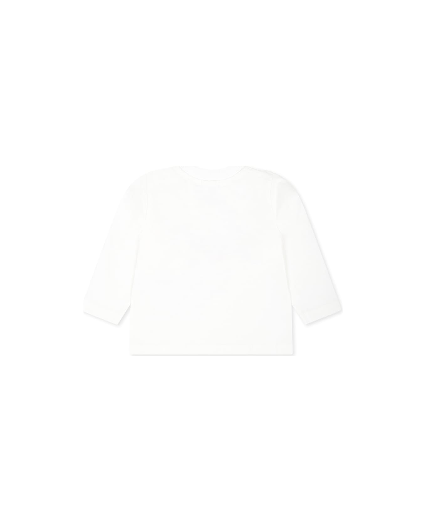 Moschino White T-shirt For Babykids With Teddy Bear - Ivory