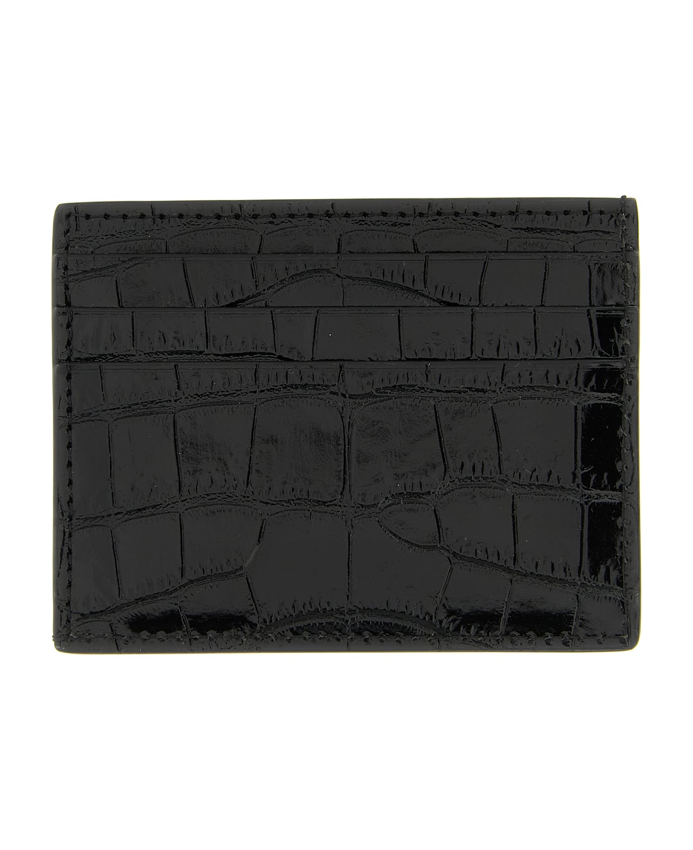 Tom Ford Crocodile Leather Card Holder - Black  