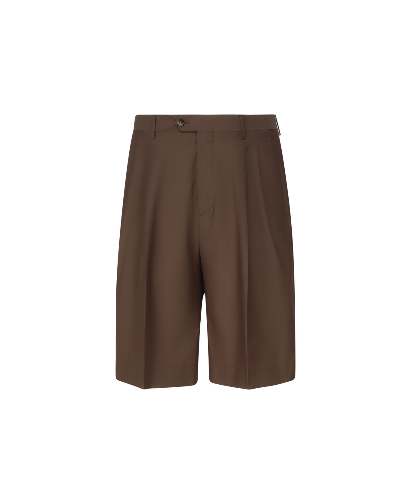 Lardini Bermuda Shorts With Pleats - Brown