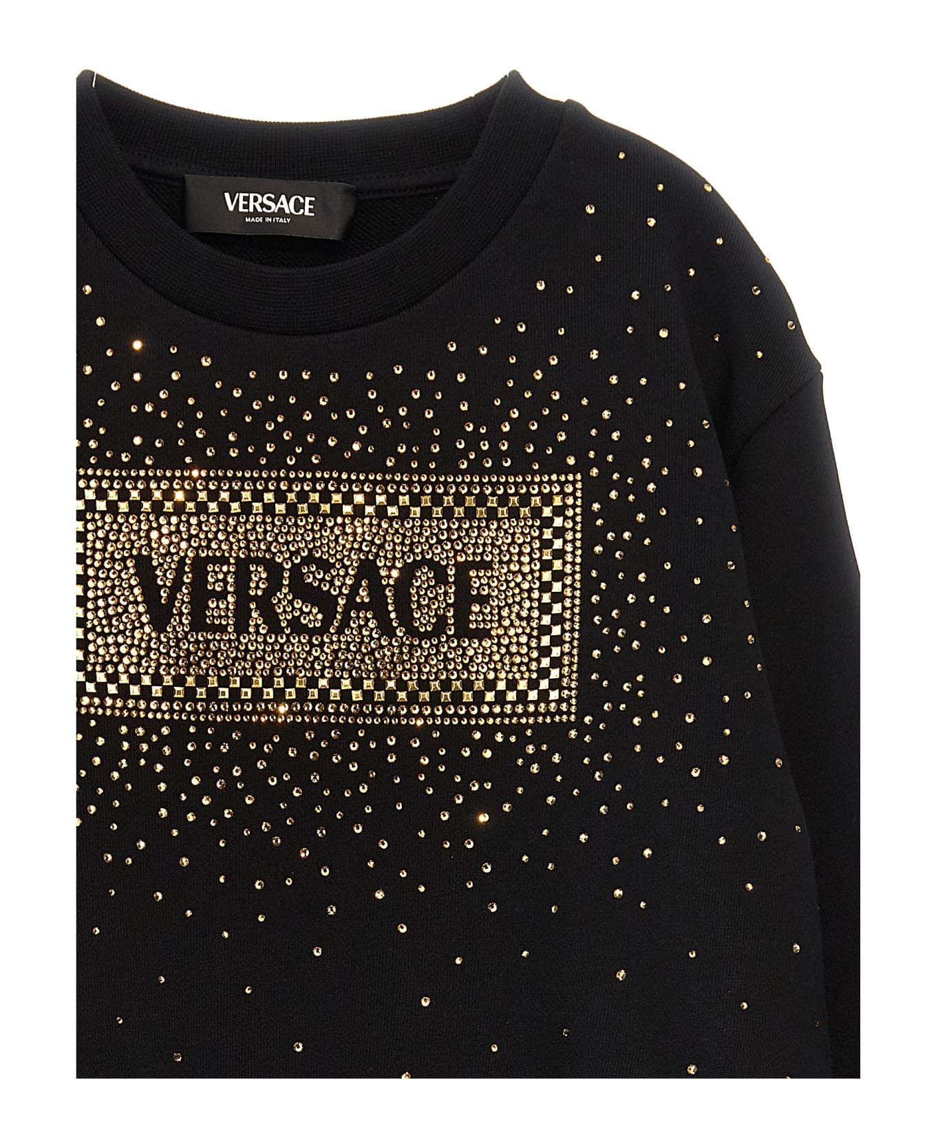 Versace Rhinestone Logo Sweatshirt - Black  