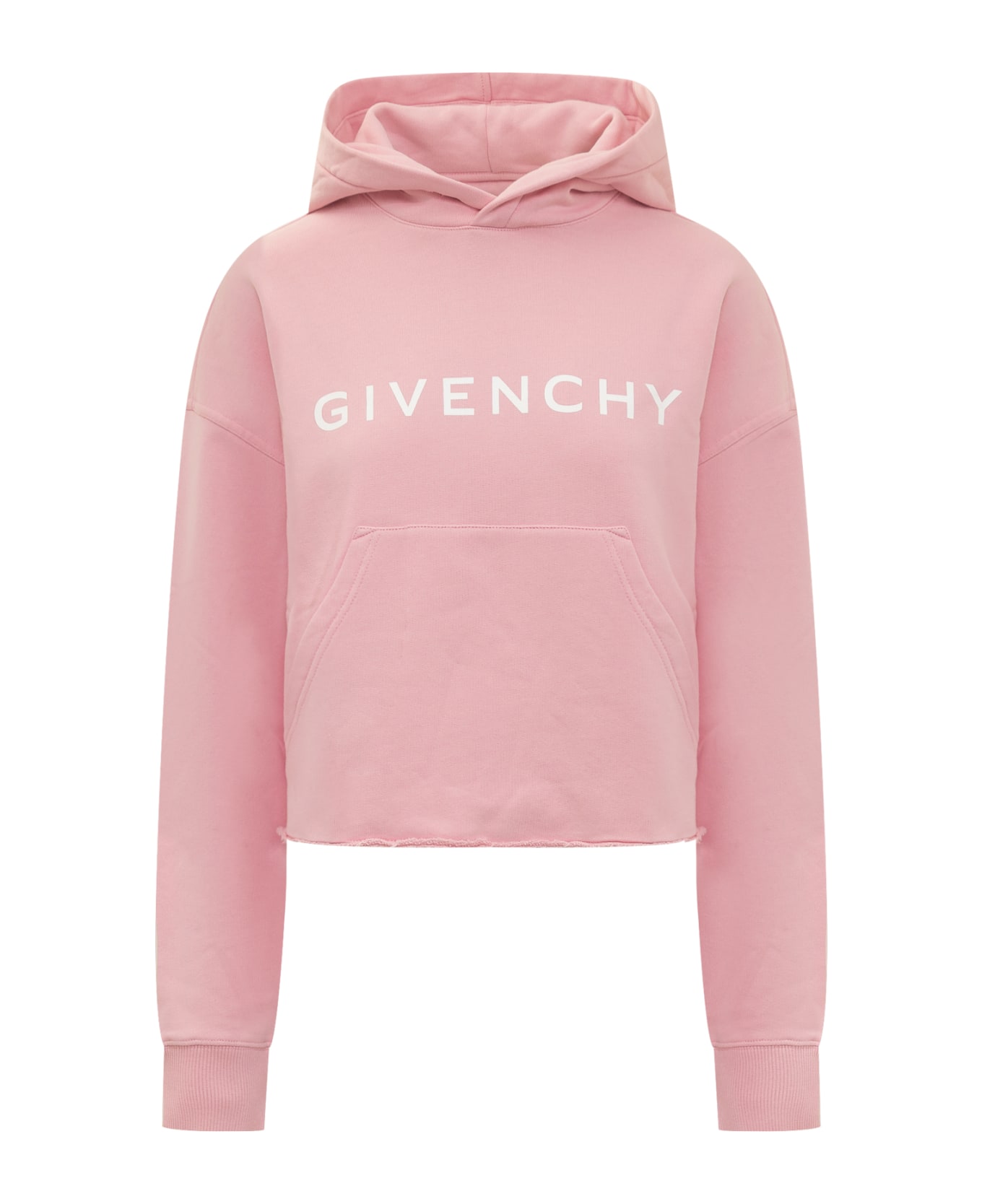 Givenchy Cropped Logo Hoodie - Pink
