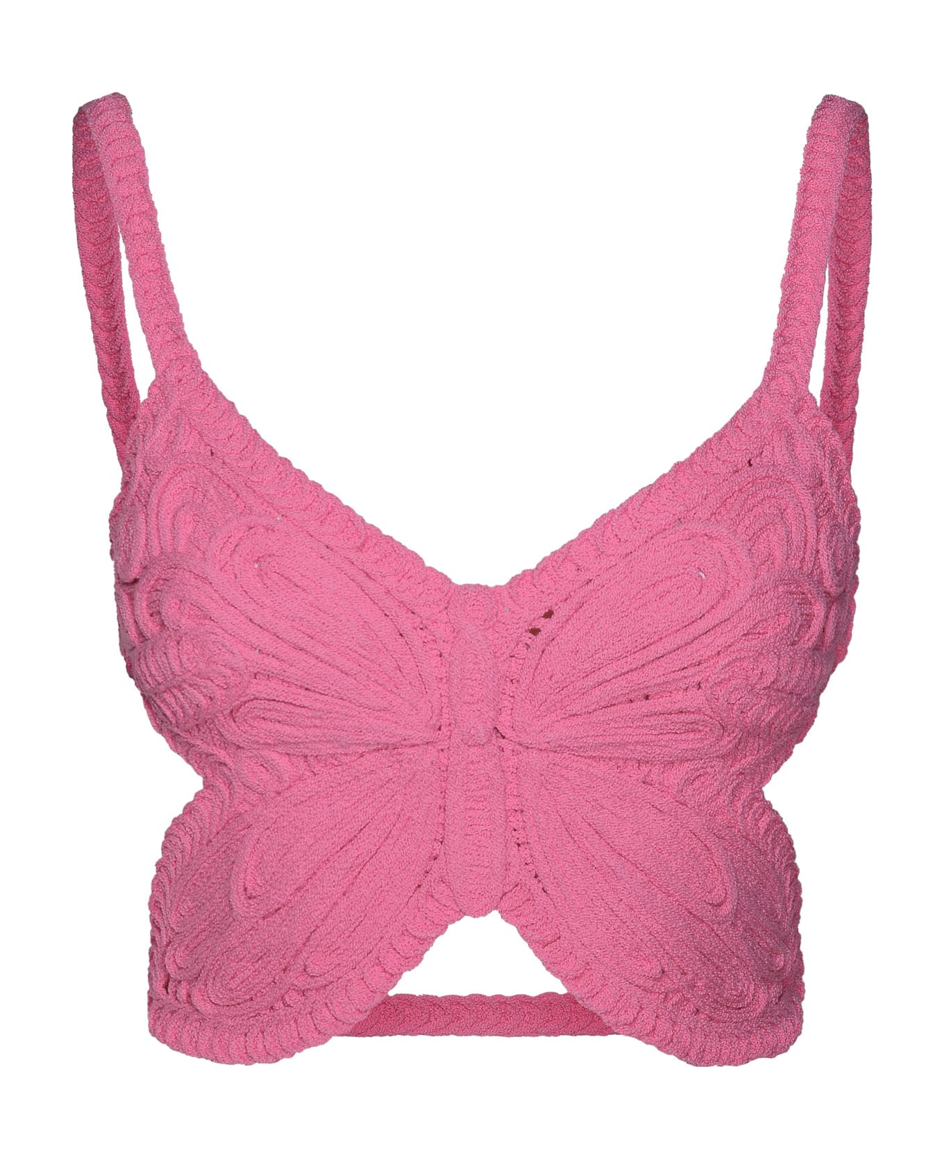 Blumarine 'farfalla' Pink Cotton Blend Top - Pink ブラジャー