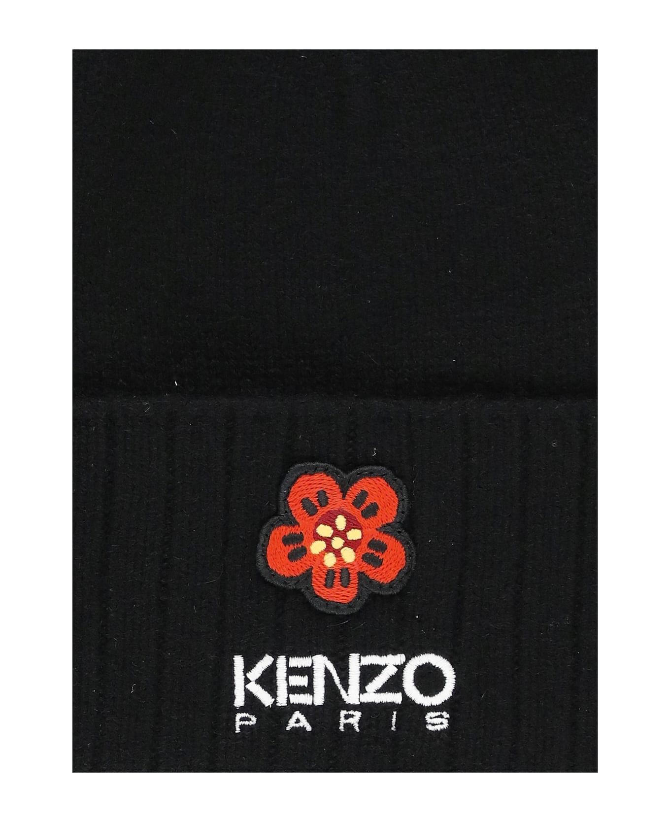 Kenzo Black Wool Beanie - Black
