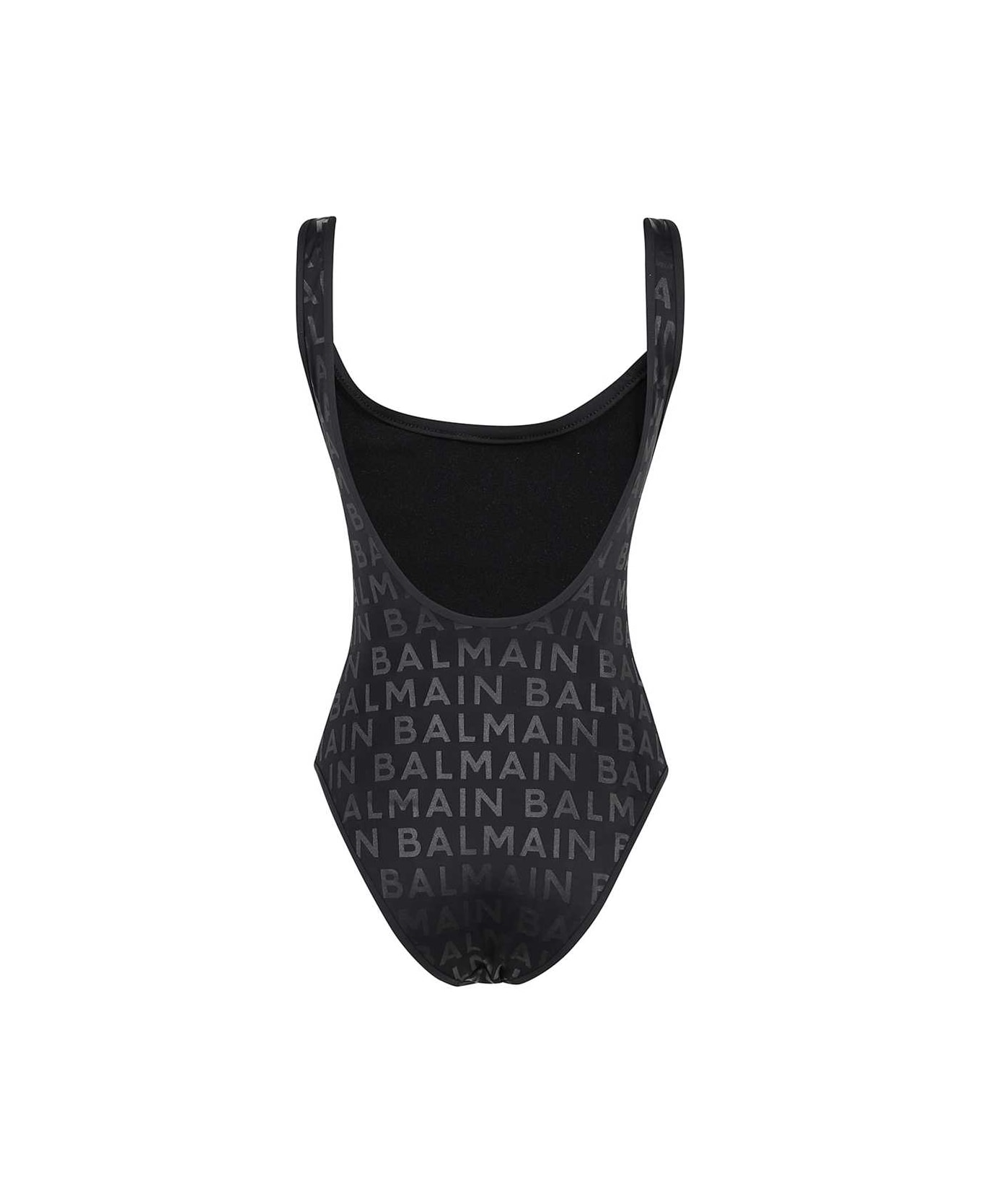 Balmain One-piece Swimsuit - black