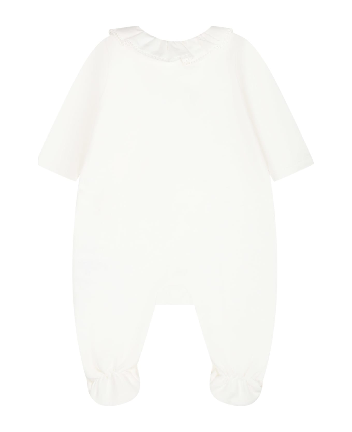 Chloé White Set Of Babygrow For Baby Girl - White