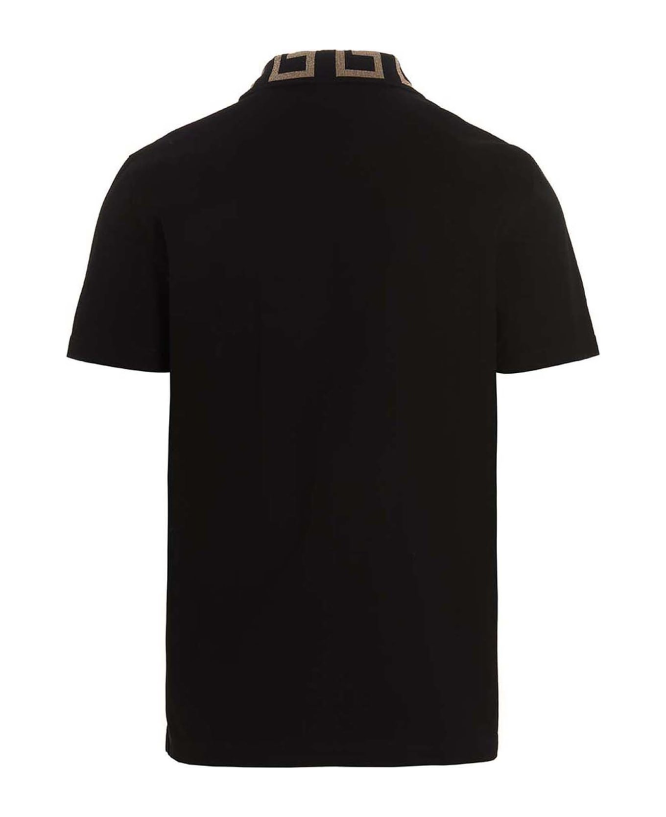 Versace 'greca' Polo Shirt - Black  
