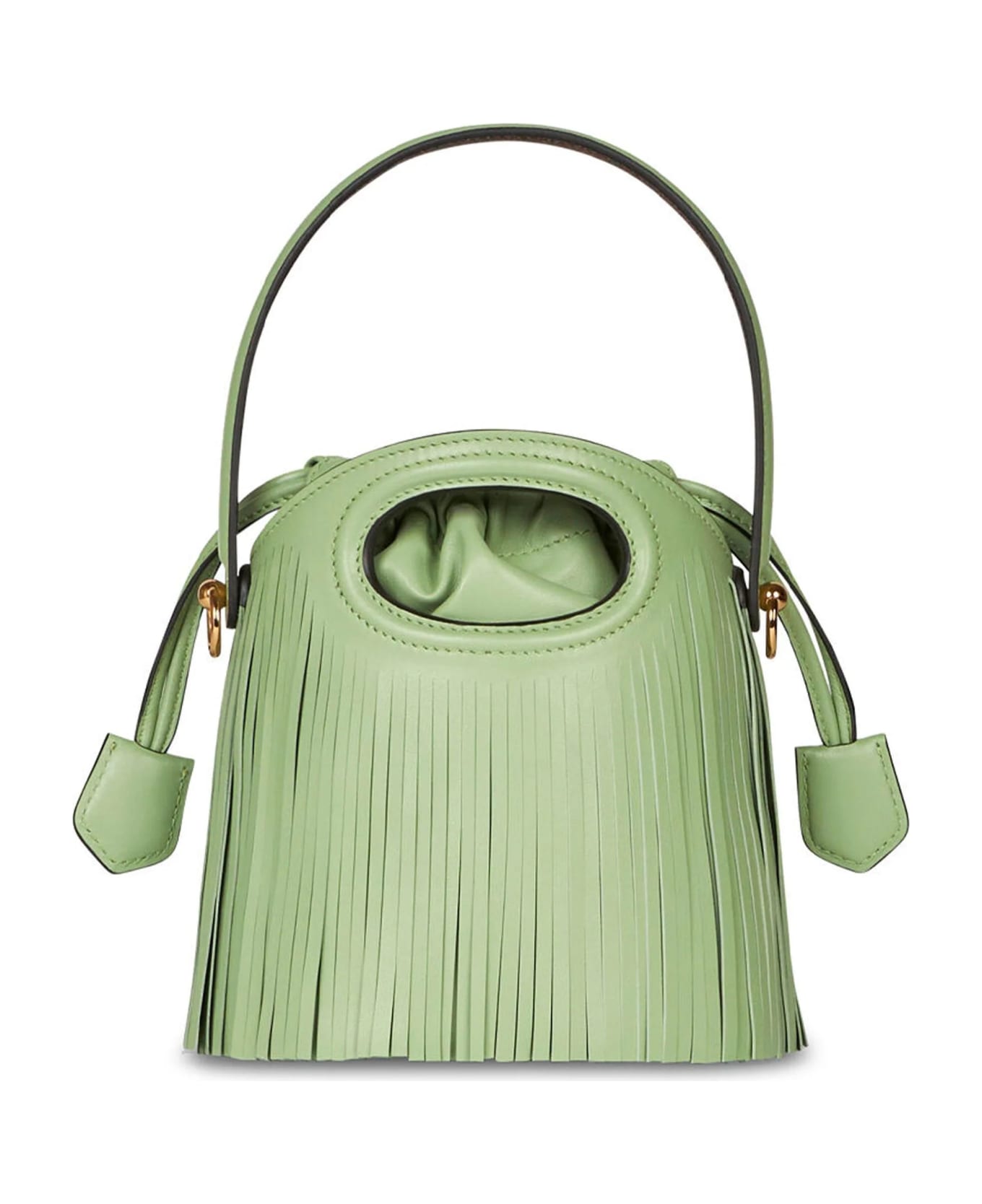 Etro Green Saturno Mini Bag With Fringes - Green