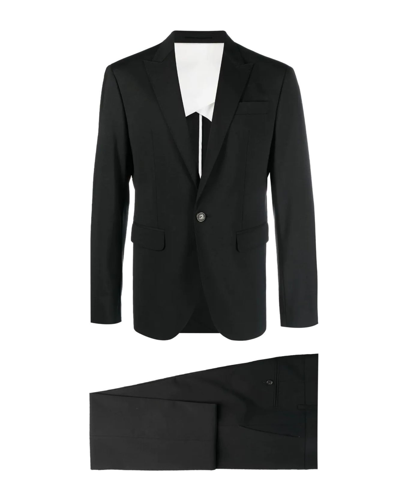 Dsquared2 Black Virgin Wool Blend Single-breasted Suit - Nero