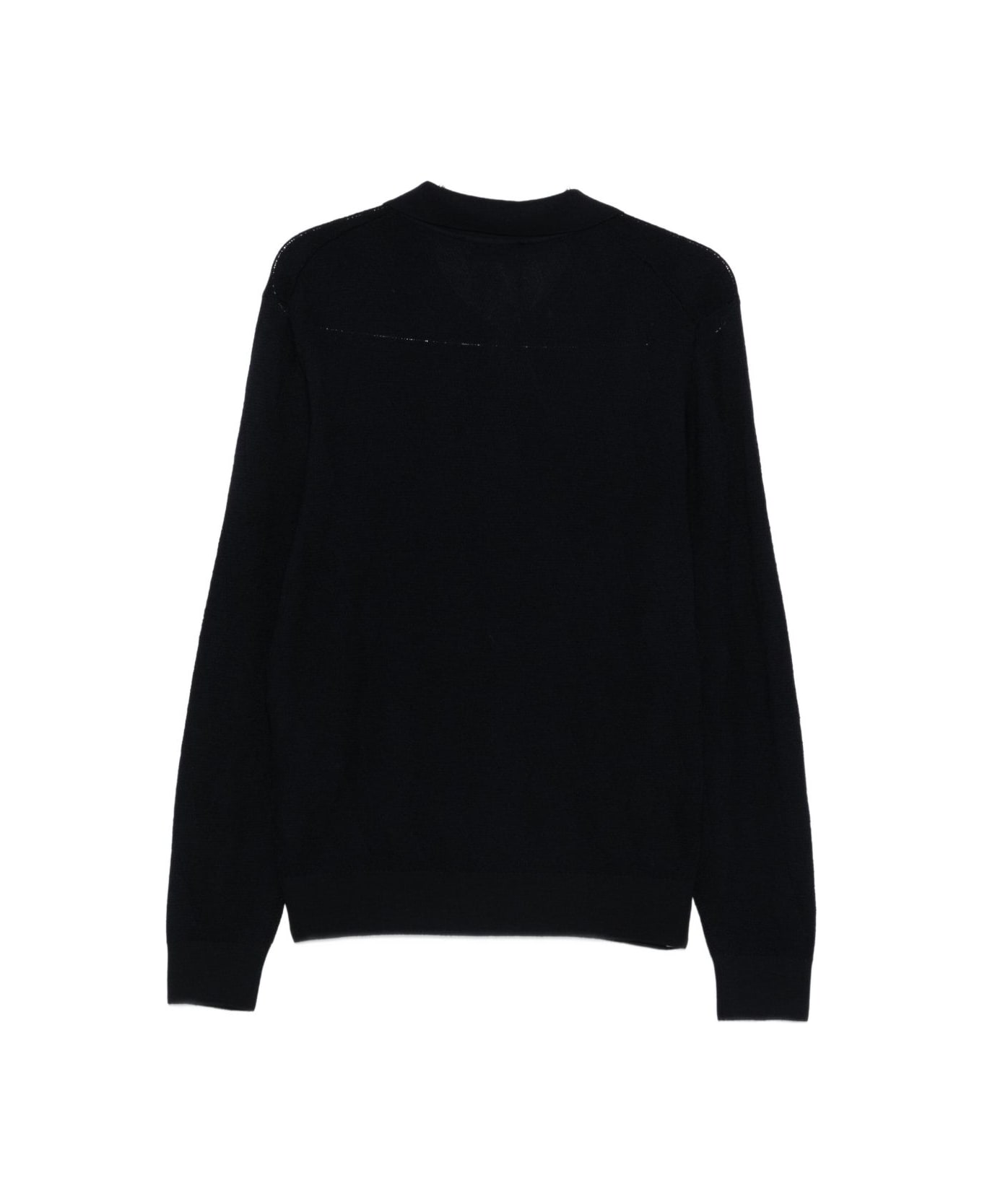Boglioli Wool Polo-neck T-shirt - Black