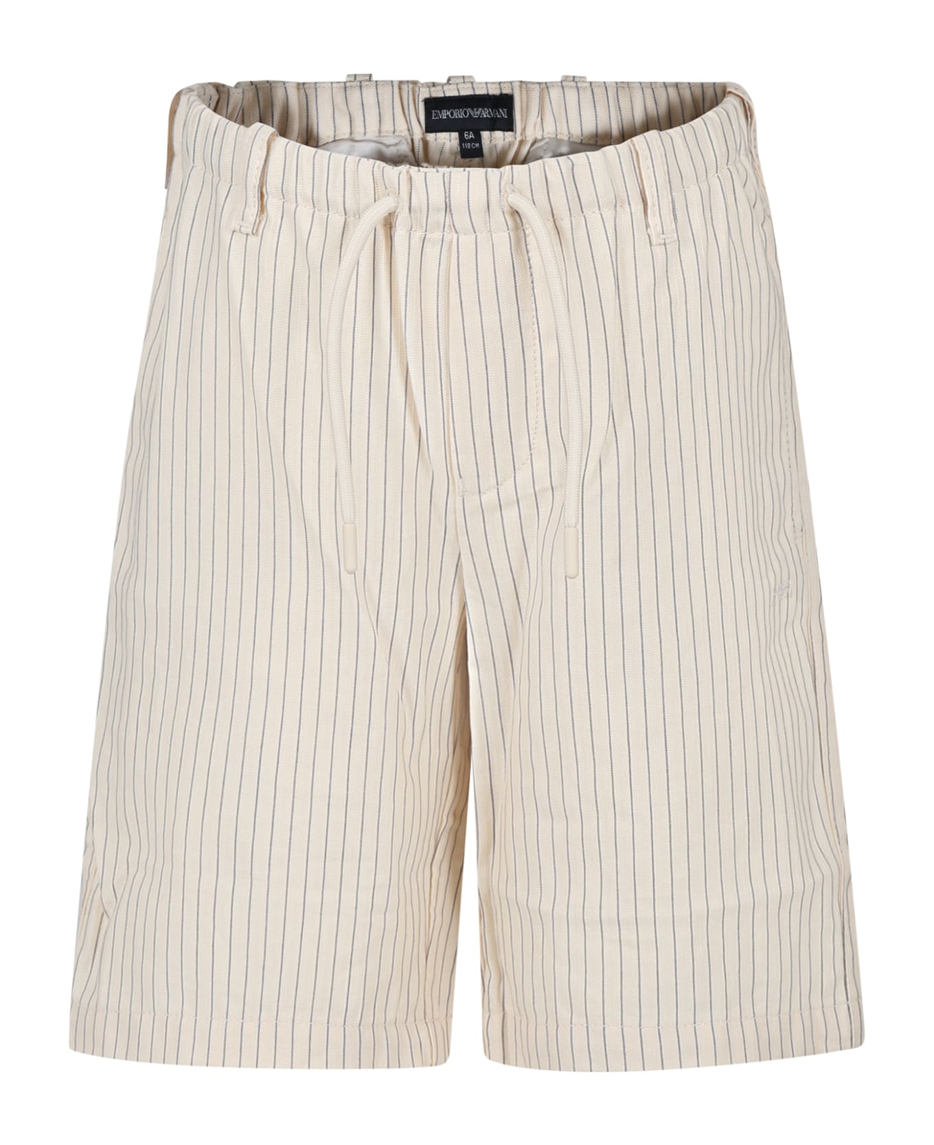 Emporio Armani Ivory Shorts For Boy With Eagle - Avorio