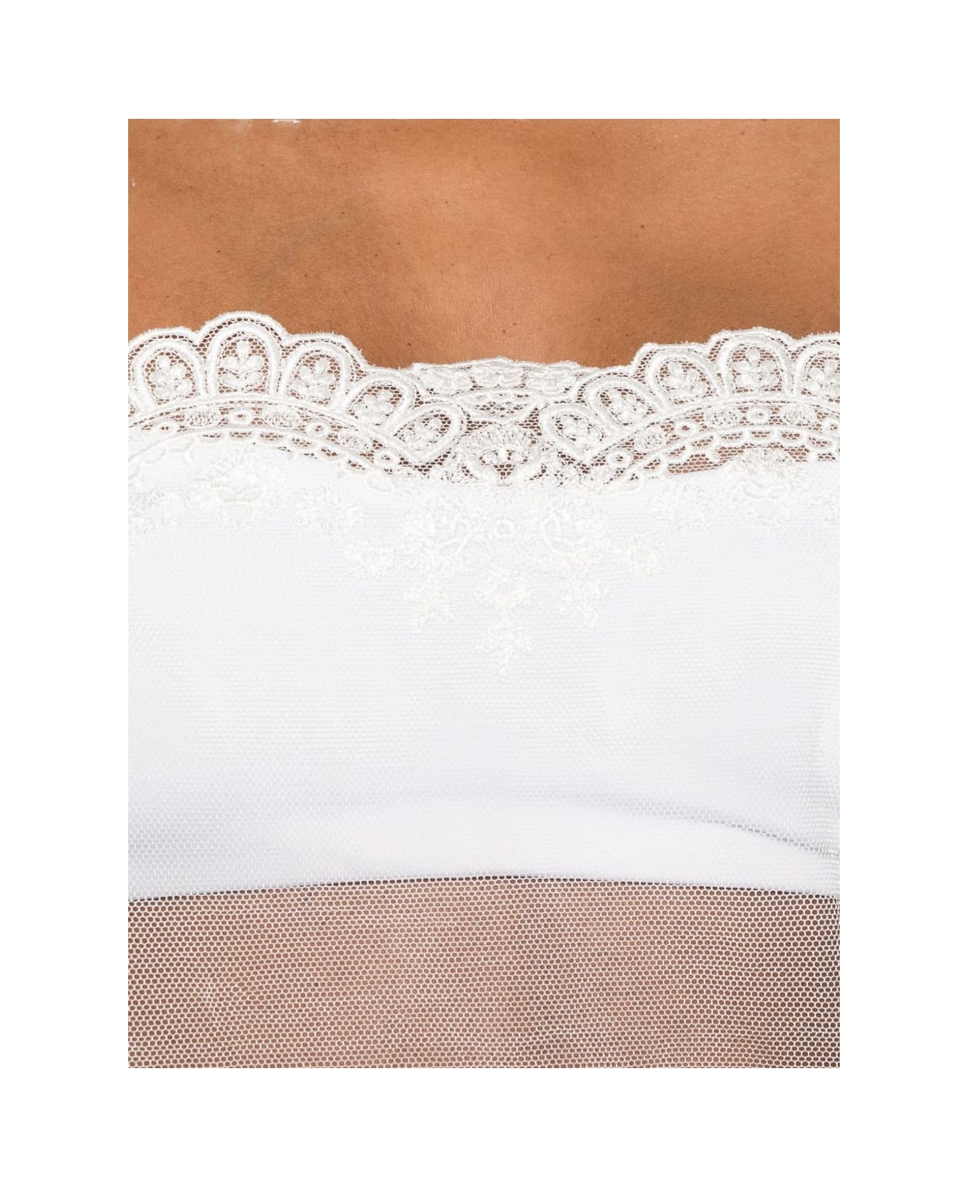Chloé Embroidered Lace Top - White