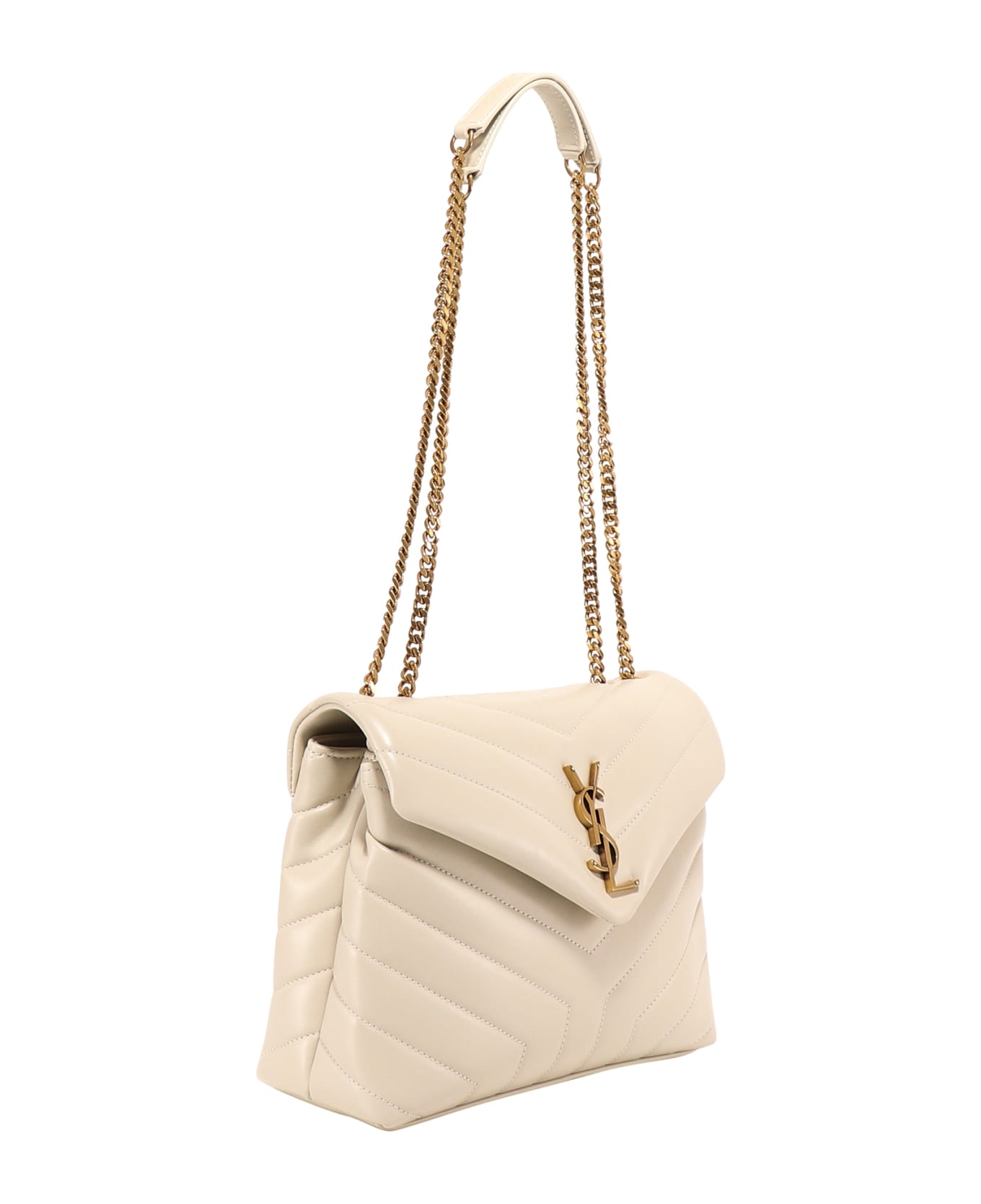 Saint Laurent Loulou Shoulder Bag - White