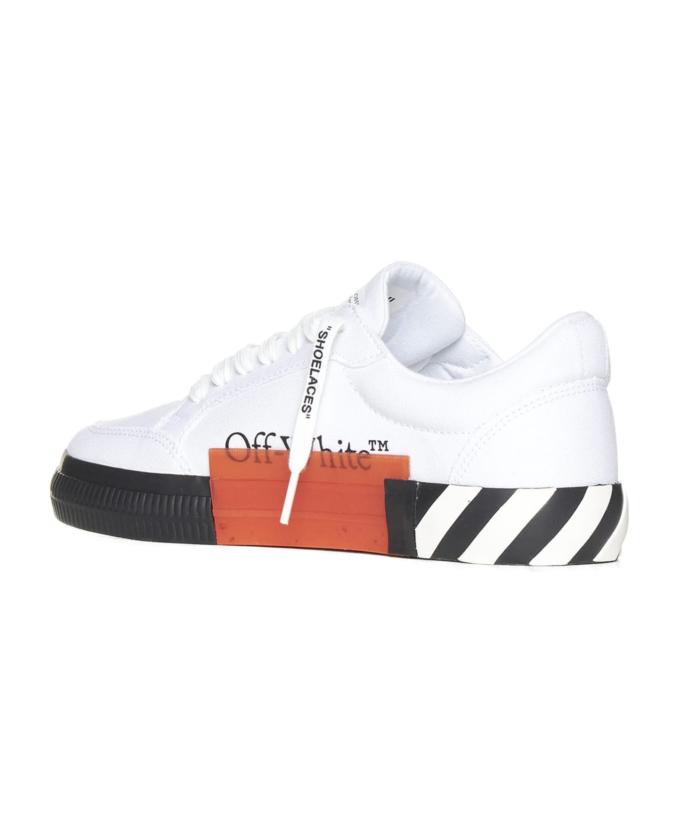 Off-White Low Vulcanized Canvas Sneakers - White Black