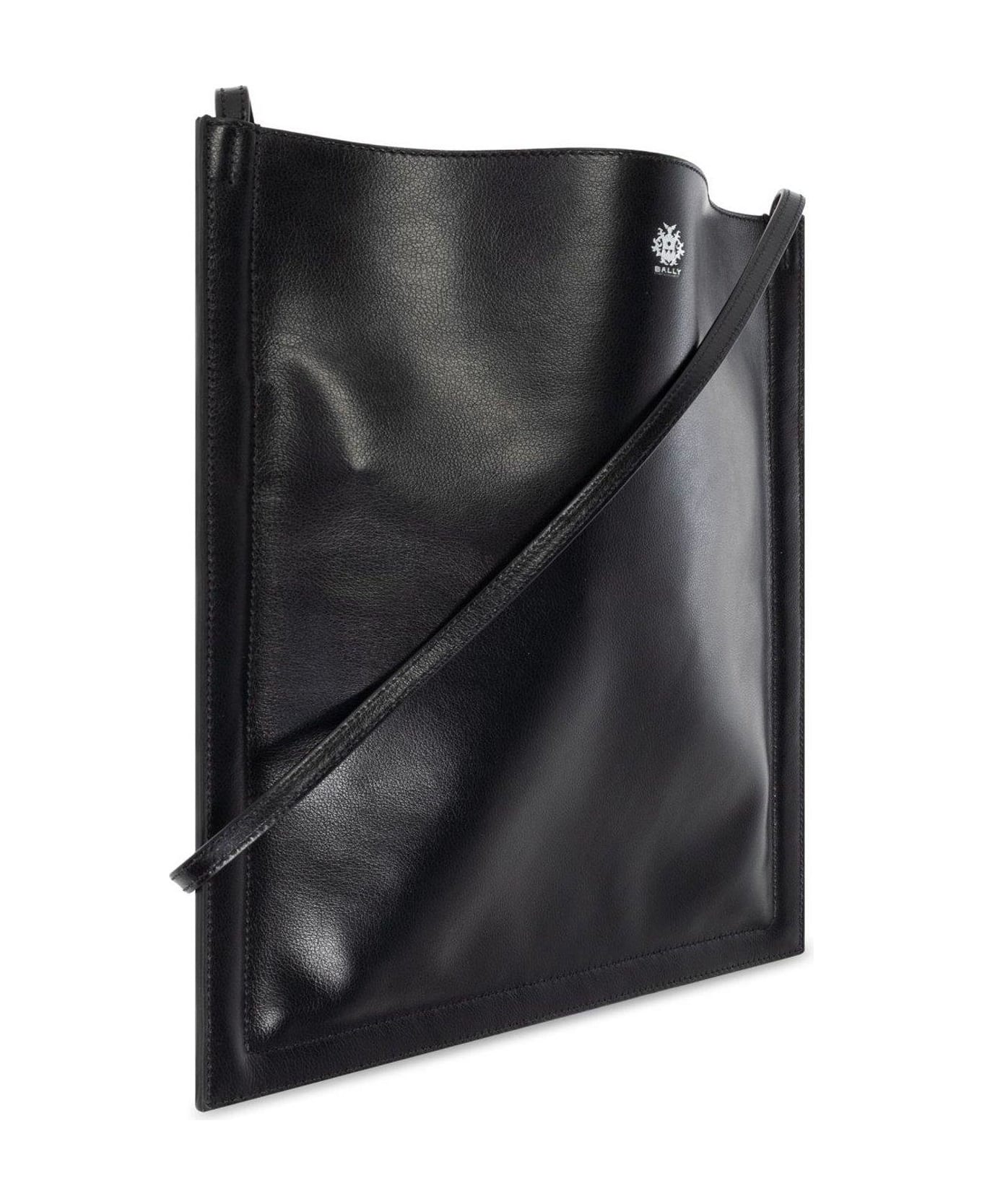 Bally Logo Printed Shoulder Bag - black