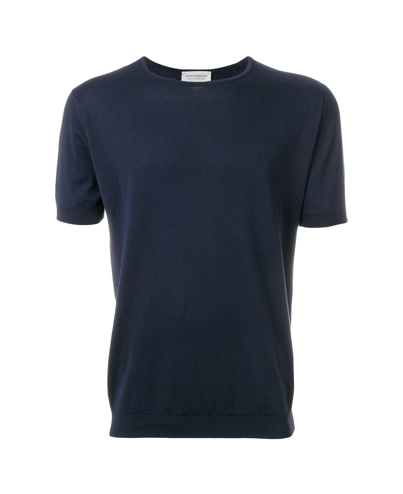 John Smedley Belden Short Sleeves Crew Neck T-shirt - Navy シャツ