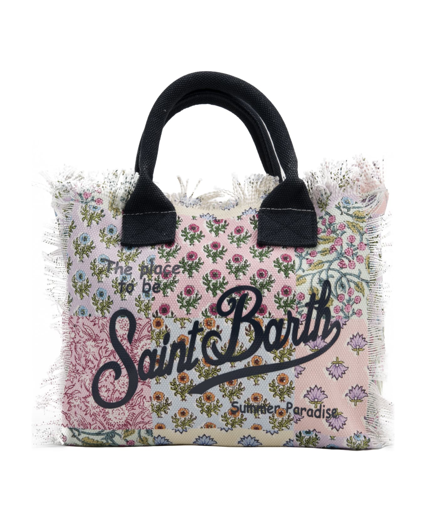 MC2 Saint Barth Colette Cotton Canvas Shopper With Floral Print - Multicolor トートバッグ