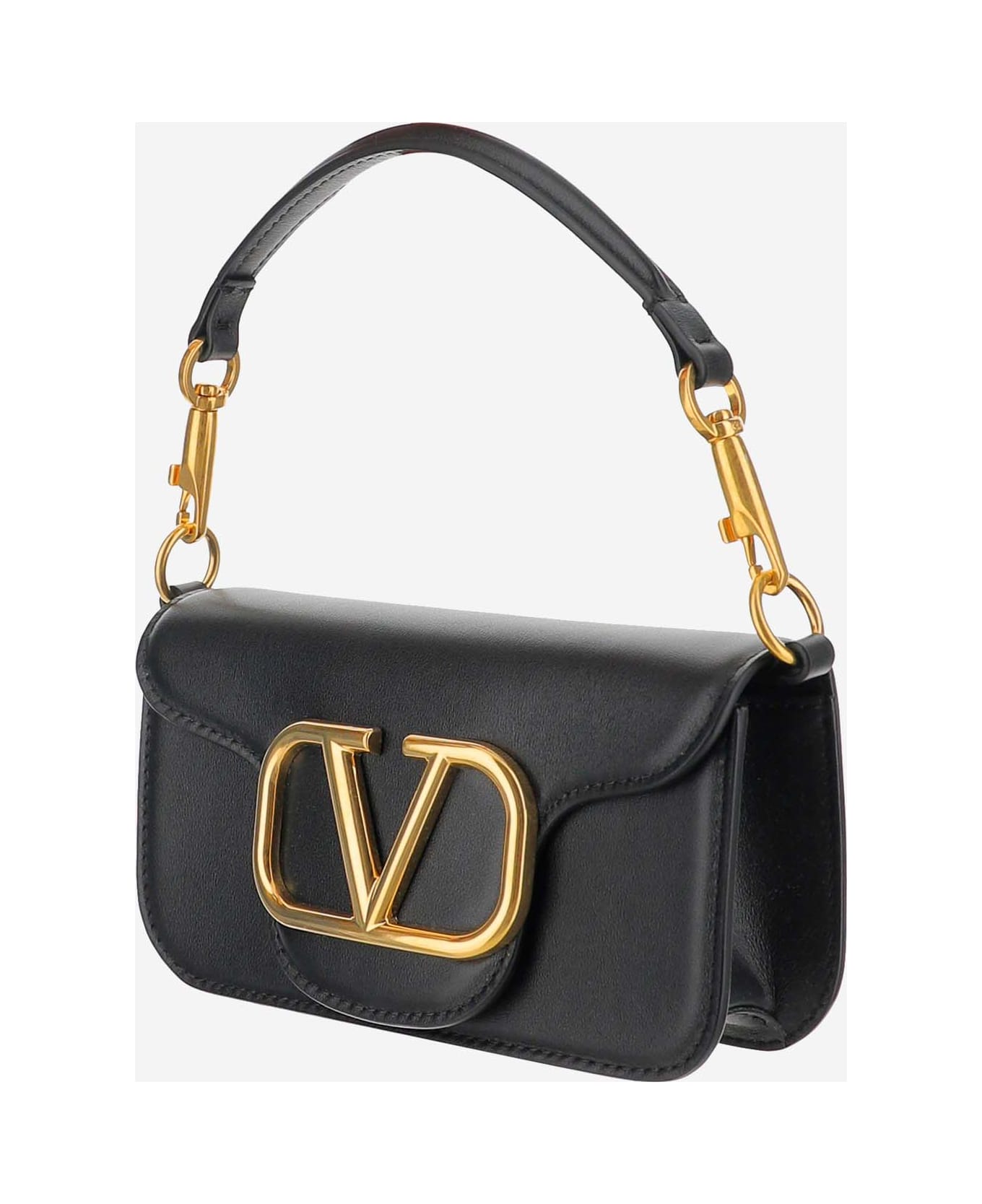 Valentino Garavani Small Loco' Bag In Calfskin - Black トートバッグ