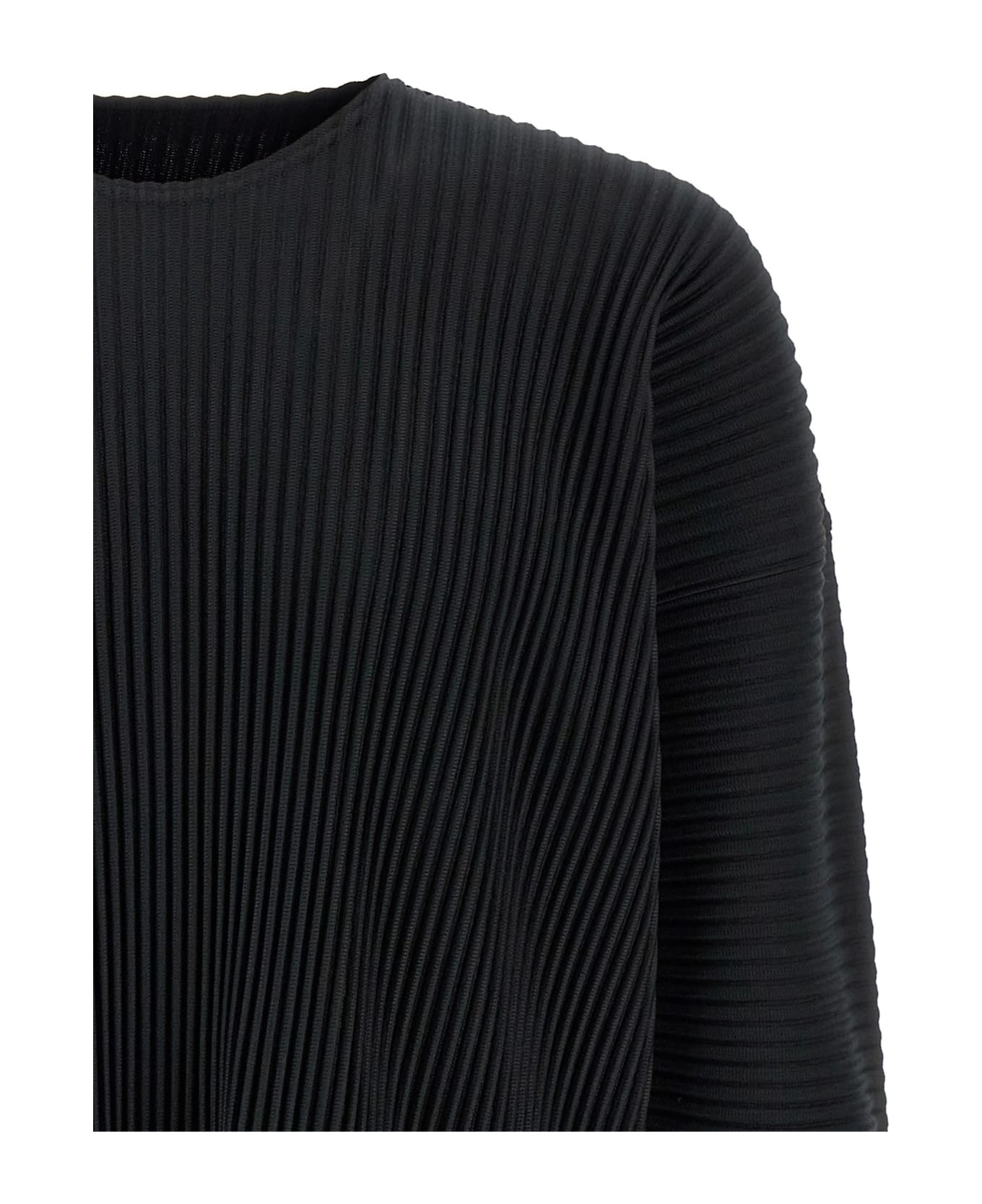 Homme Plissé Issey Miyake Long Sleeve Roundneck T-shirt - Black