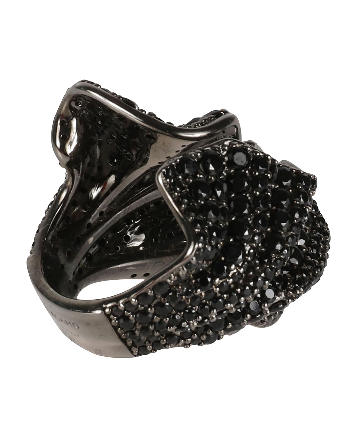 Ferragamo An Drape Embellished Ring - Black