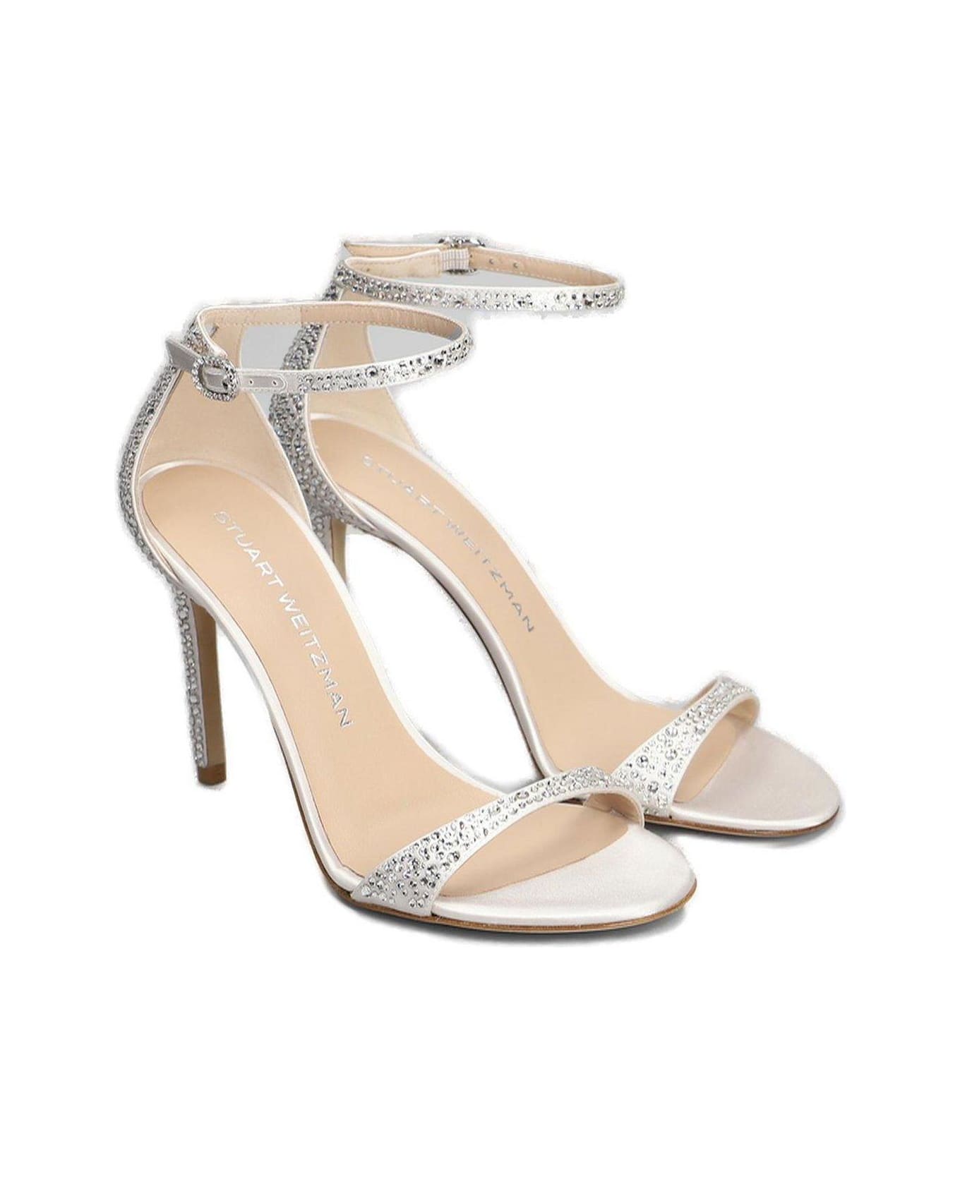 Stuart Weitzman Nudist Shine Sandals - Cream