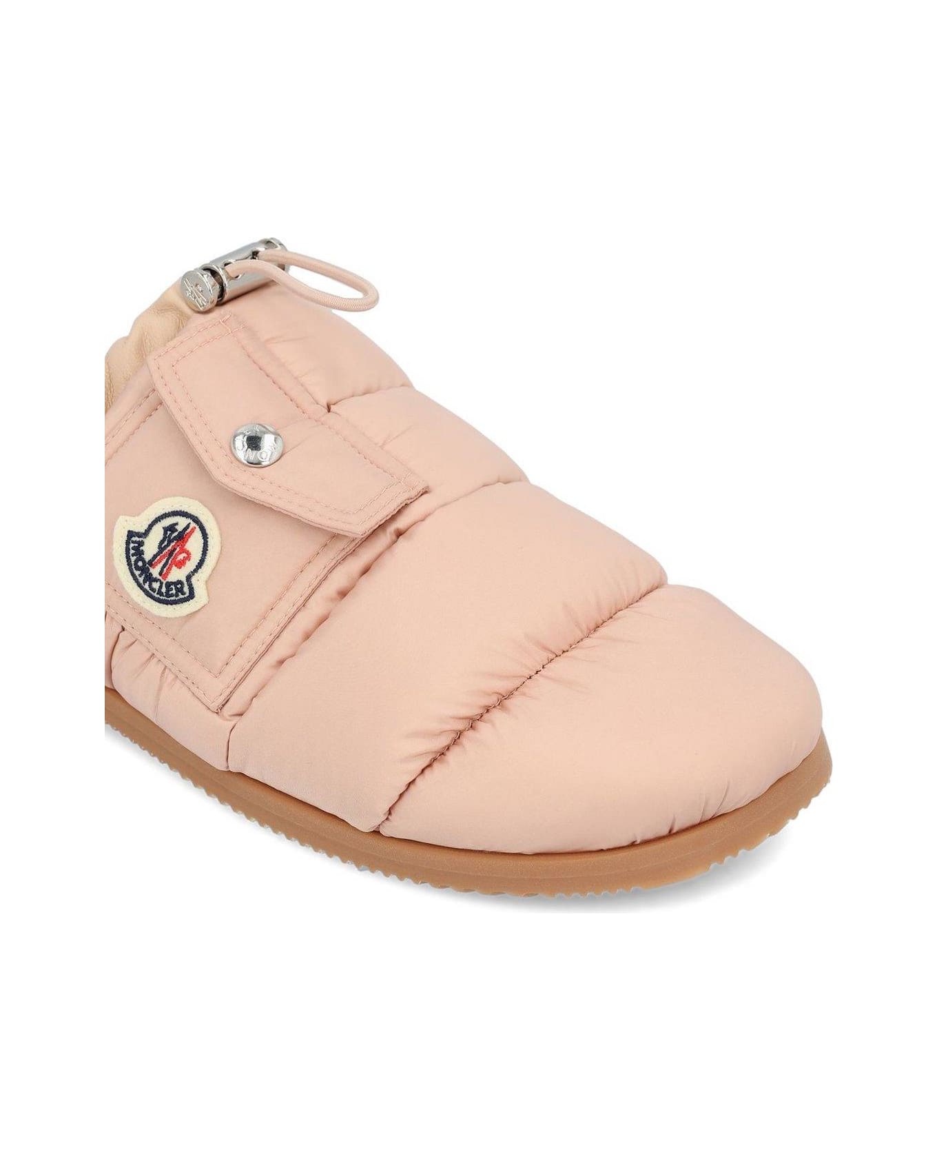 Moncler Logo Patch Padded Slippers - Pink