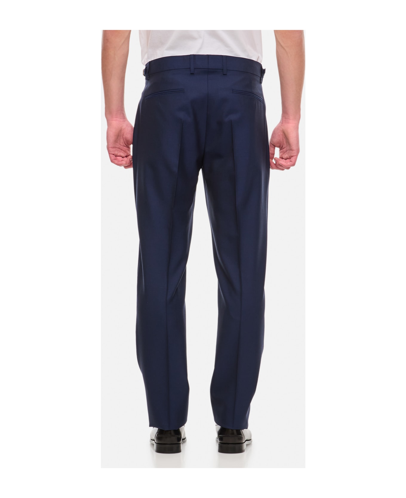 Versace Formal Pant Wool Canvas Fabric - Blue